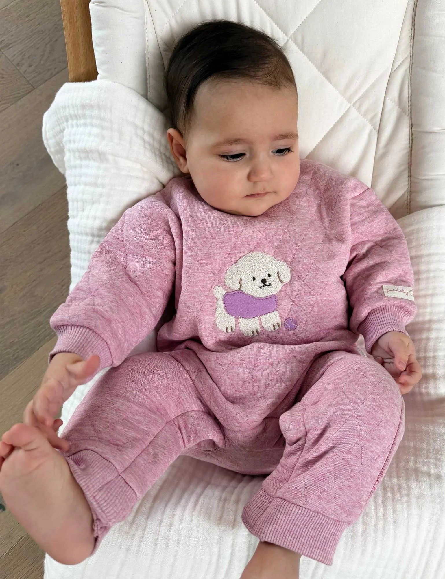 Doggy Quilted Track Growsuit - Petunia Melange