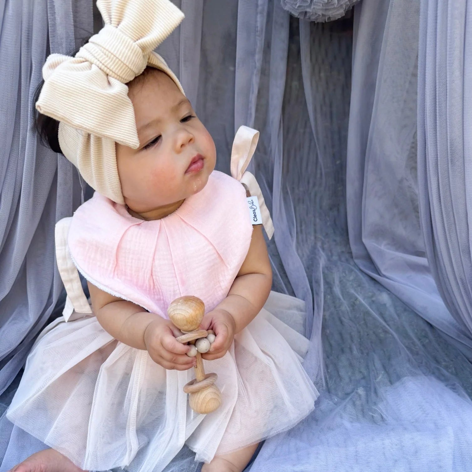 Cleo & Bebe Pink - Waterproof Bandana Bib