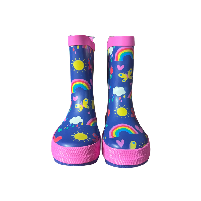 Korango Spring Rainbow Gumboots - Navy