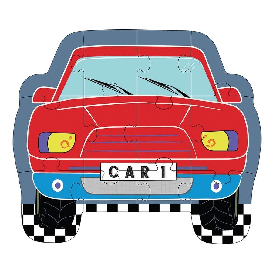 Floss & Rock 12 Pc Shaped Jigsaw Puzzle – Cars