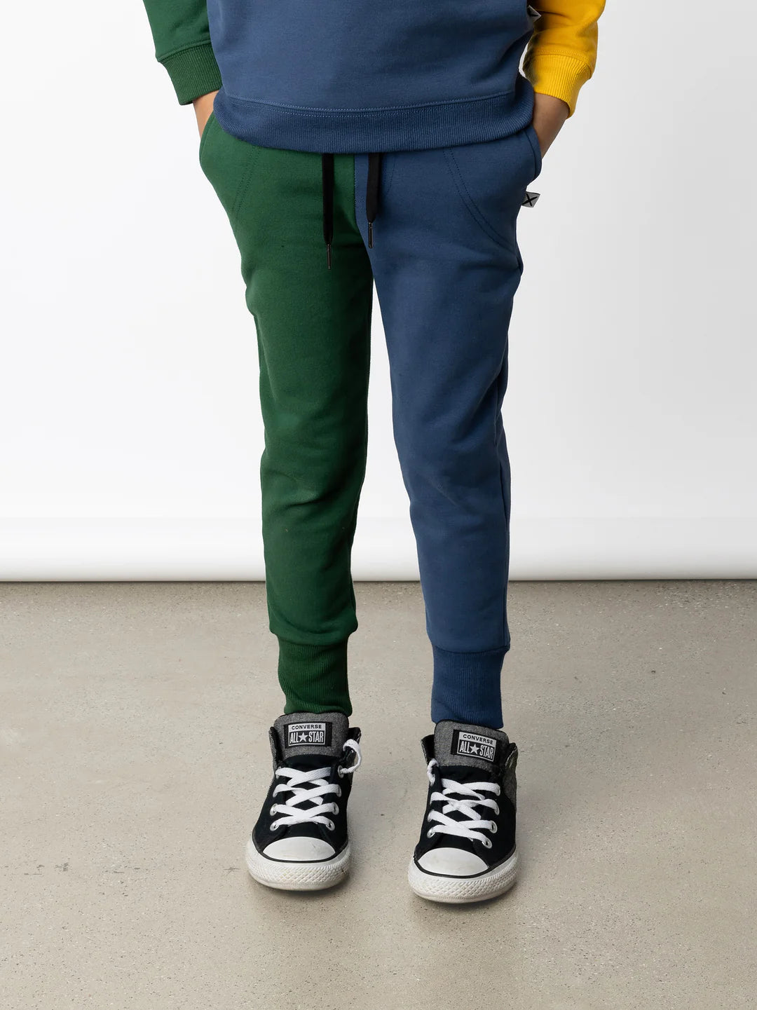 Minti Furry Opposite Trackies - Green/Navy
