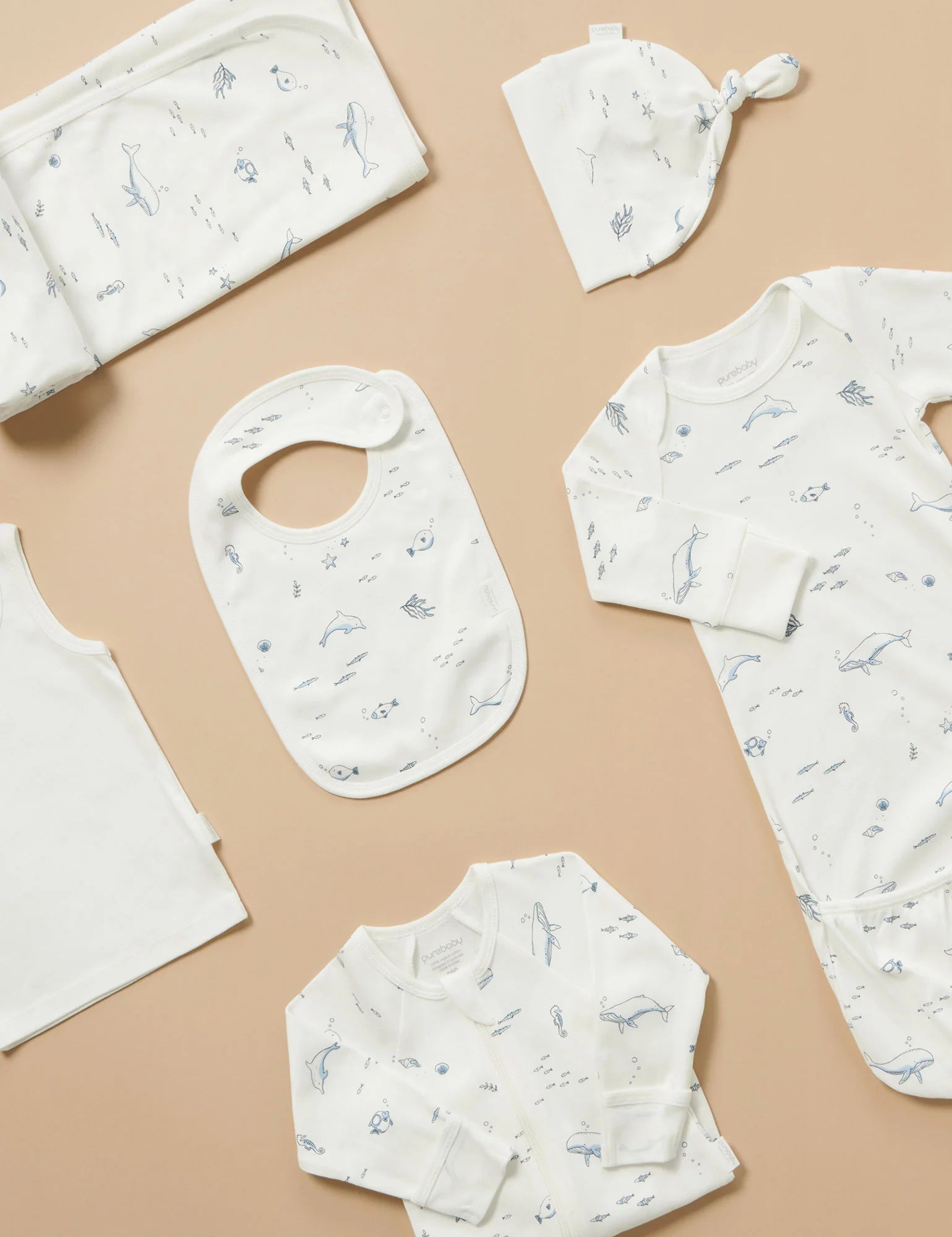 Purebaby Newborn Hospital Pack - Vanilla Nautical