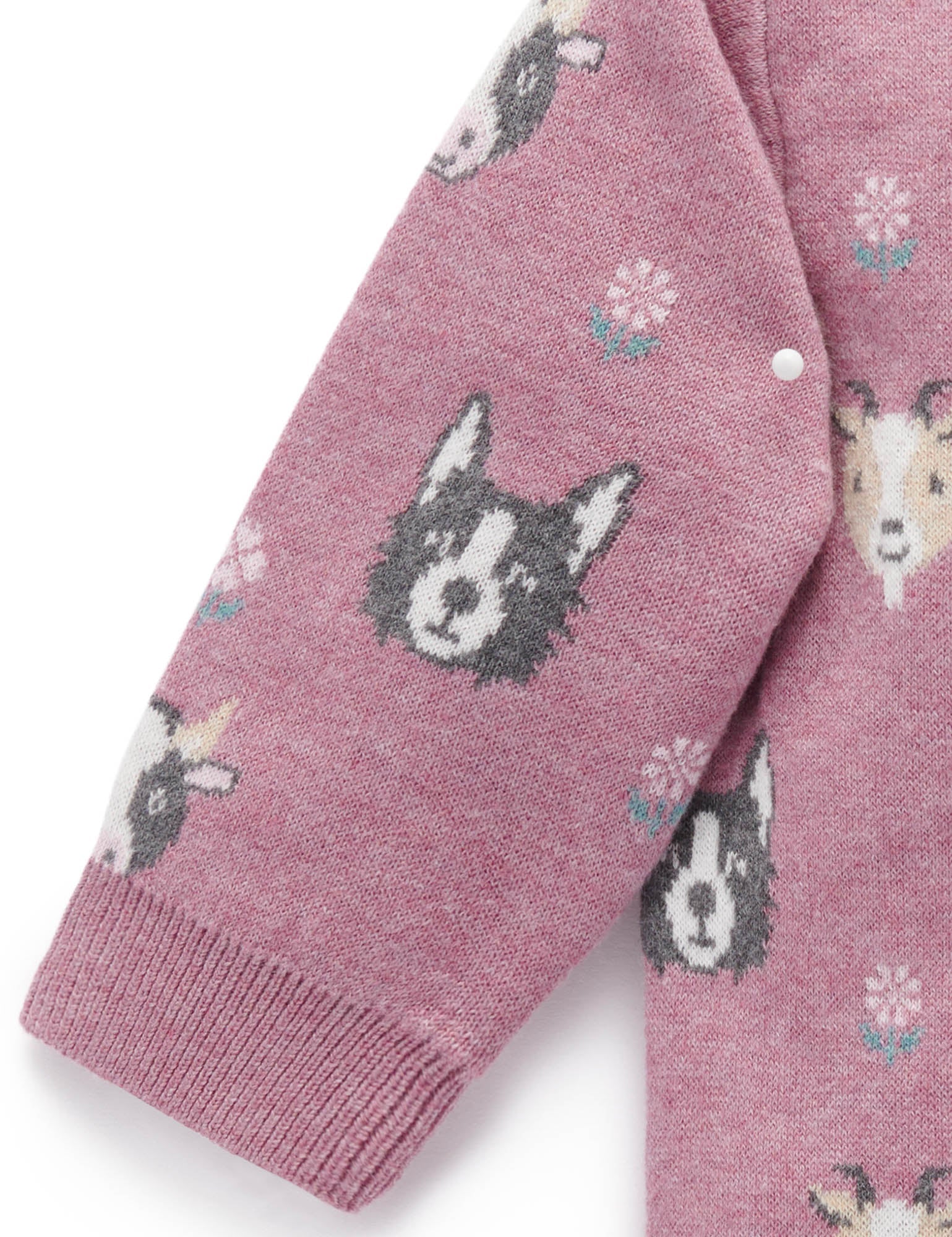 Purebaby Farm Friends Jumper - Lavender Farm Friends Jacquard