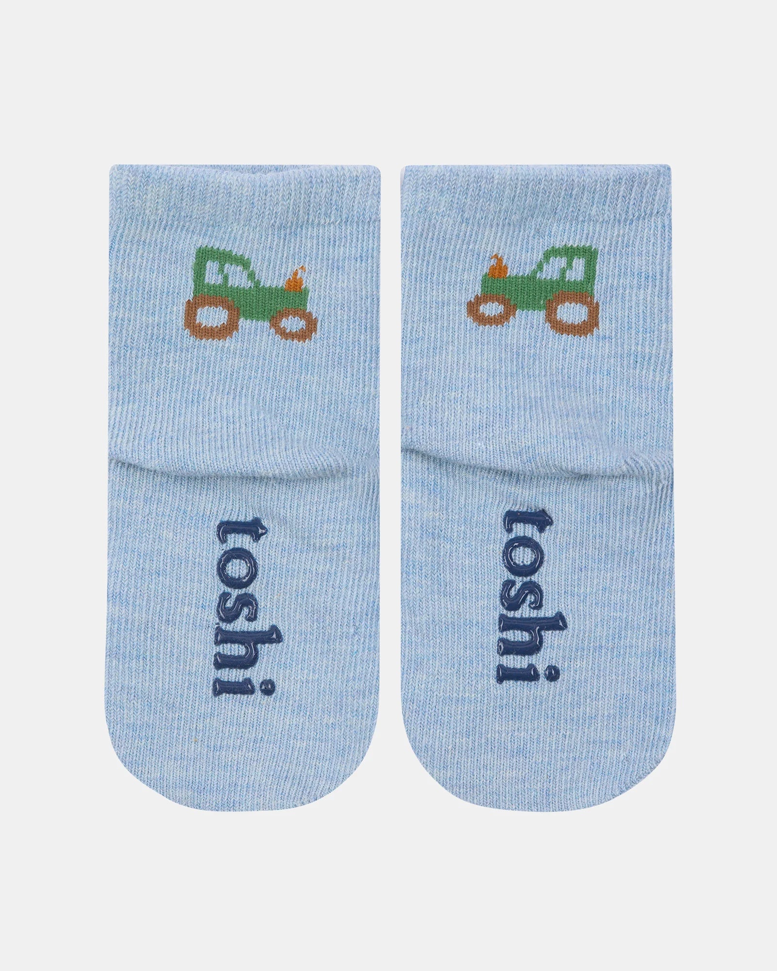 Toshi Organic Socks Ankle Jacquard Tiny Tractors