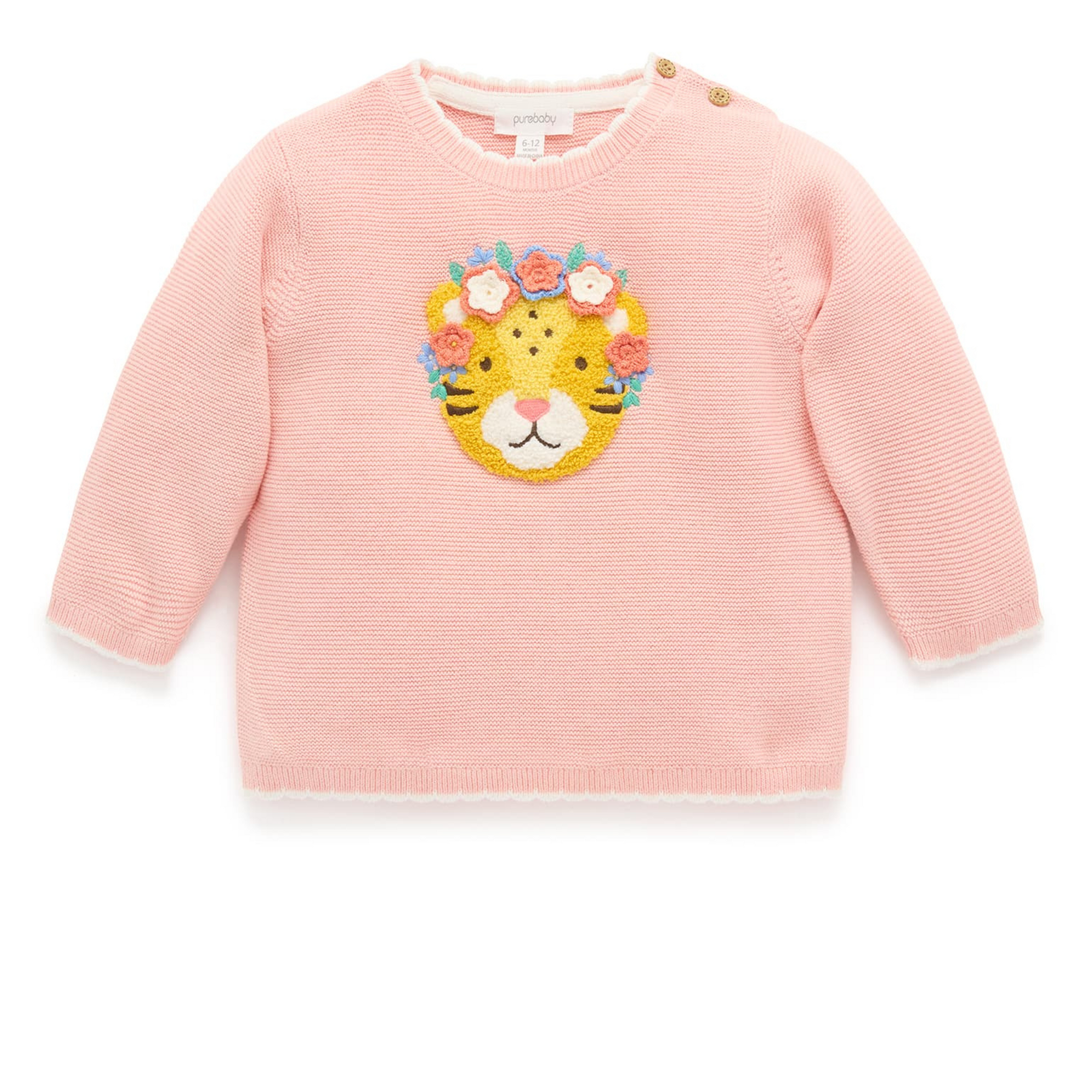 Purebaby Embroidered Frida Jumper - Guava Melange