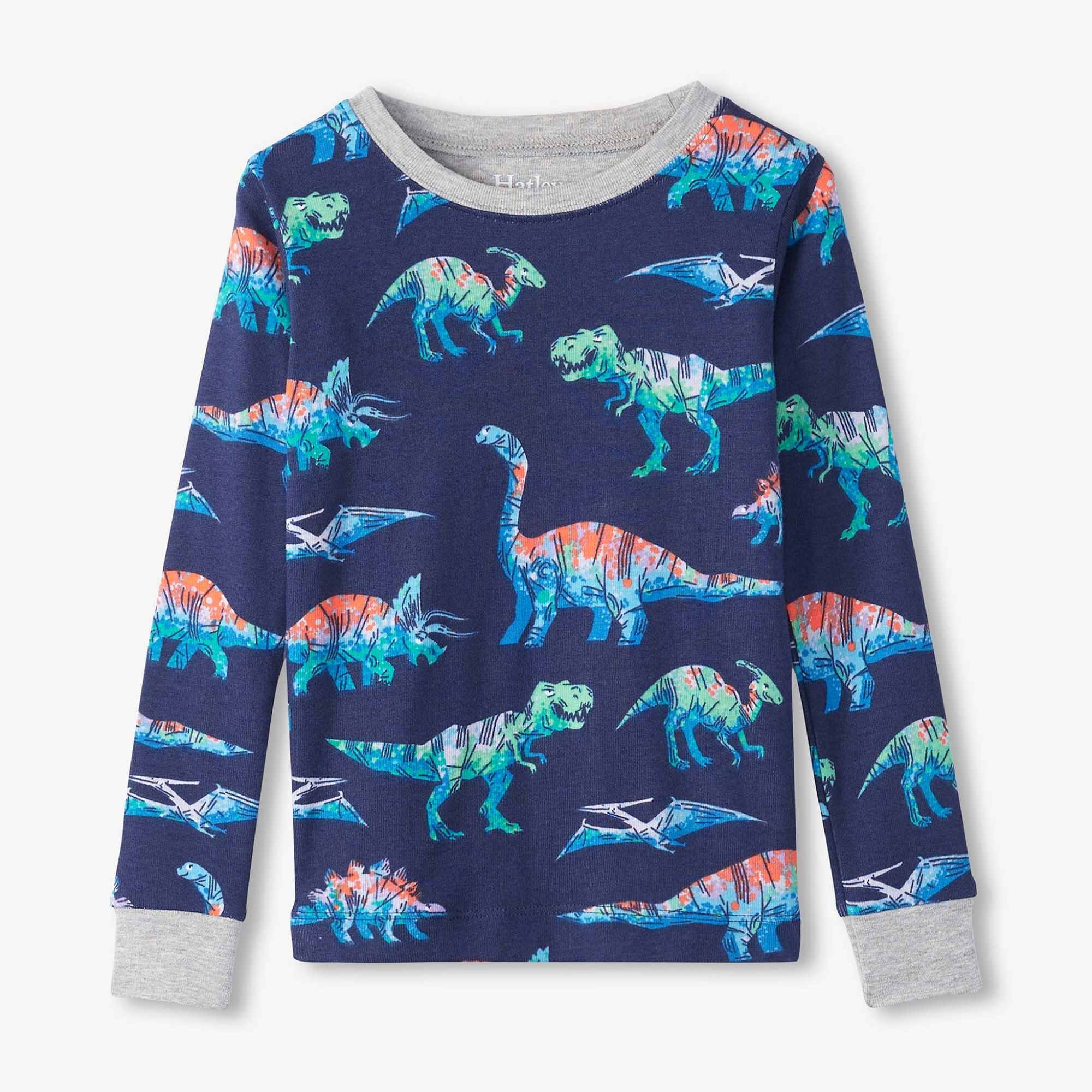 Hatley Imagine Dinos Cotton Pajama Set - Patriot Blue
