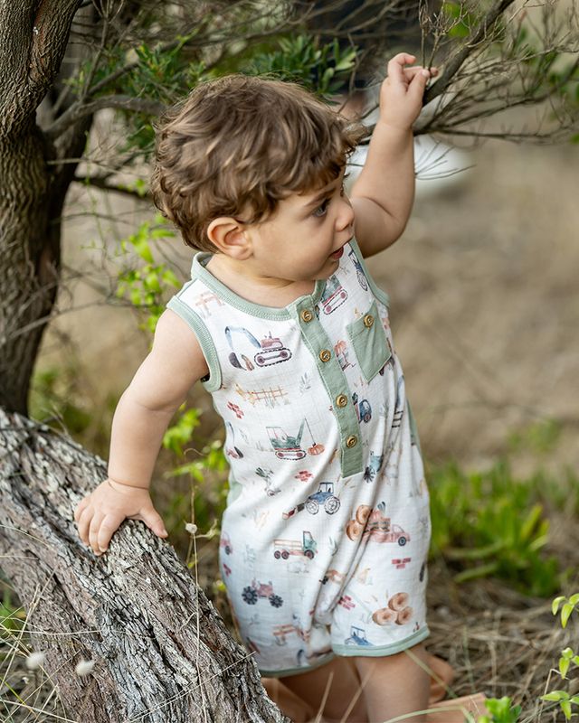 Bebe Clayton Pint Sheep Short Sleeve Romper