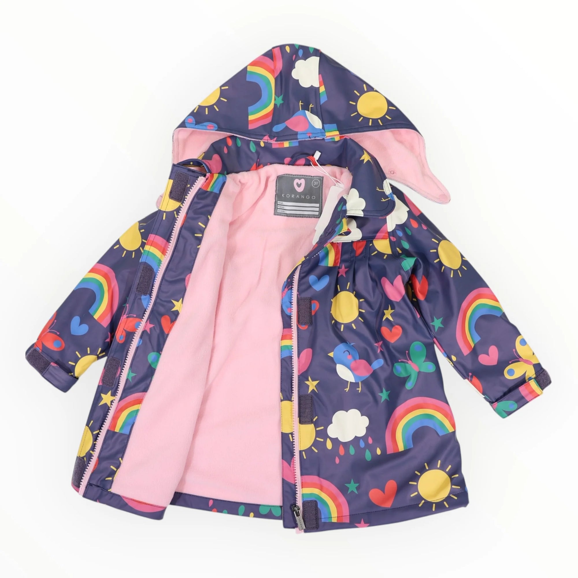 Korango Spring Rainbow Raincoat - Navy