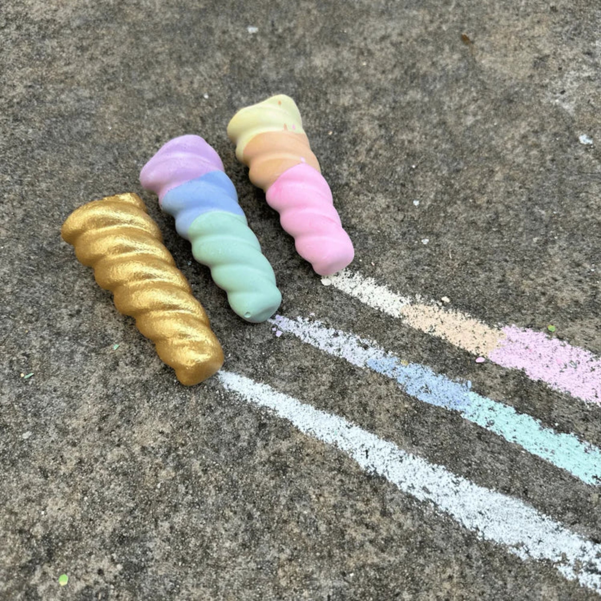 Rainbow Unicorn Horn Sidewalk Chalk