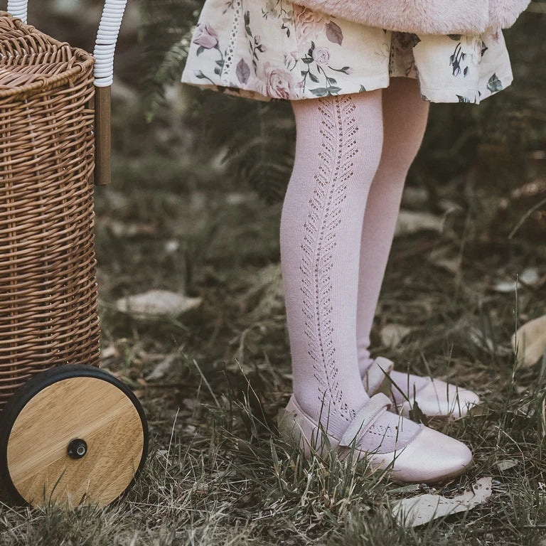 Bebe Dusky Pink Open Work Tights - Dusky Pink