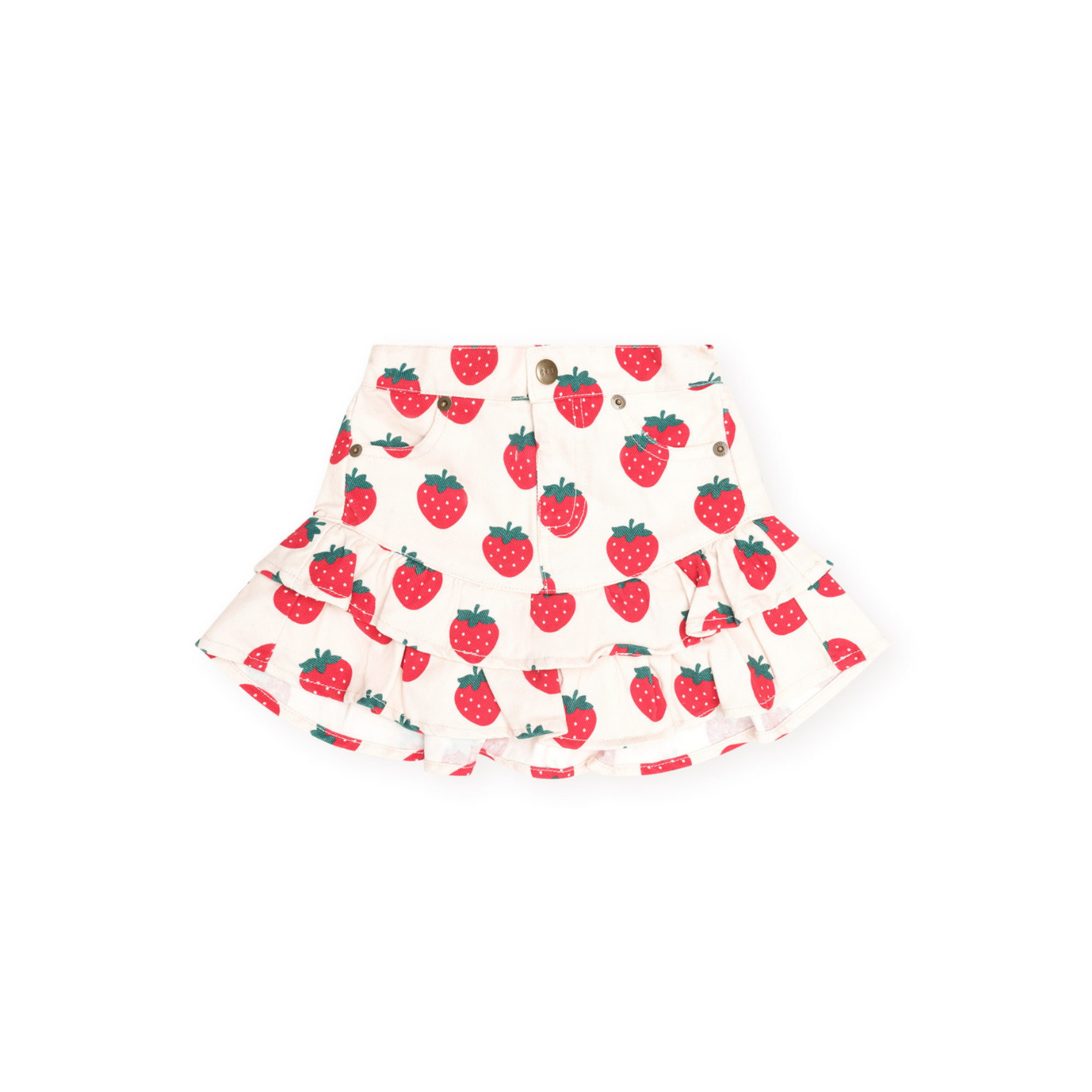 Huxbaby Strawberry Tiered Skirt - Multi Strawberry