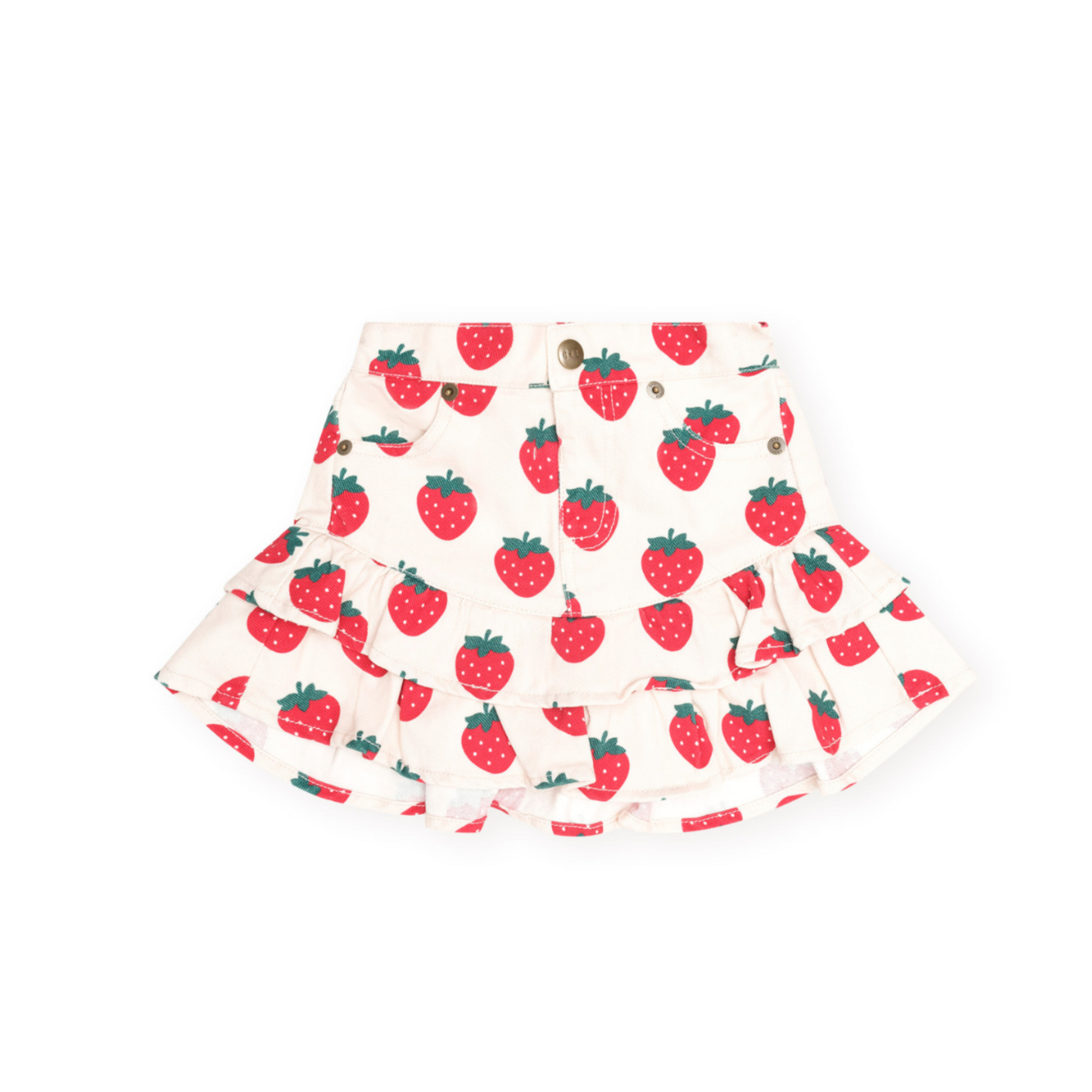 Huxbaby Strawberry Tiered Skirt - Multi Strawberry
