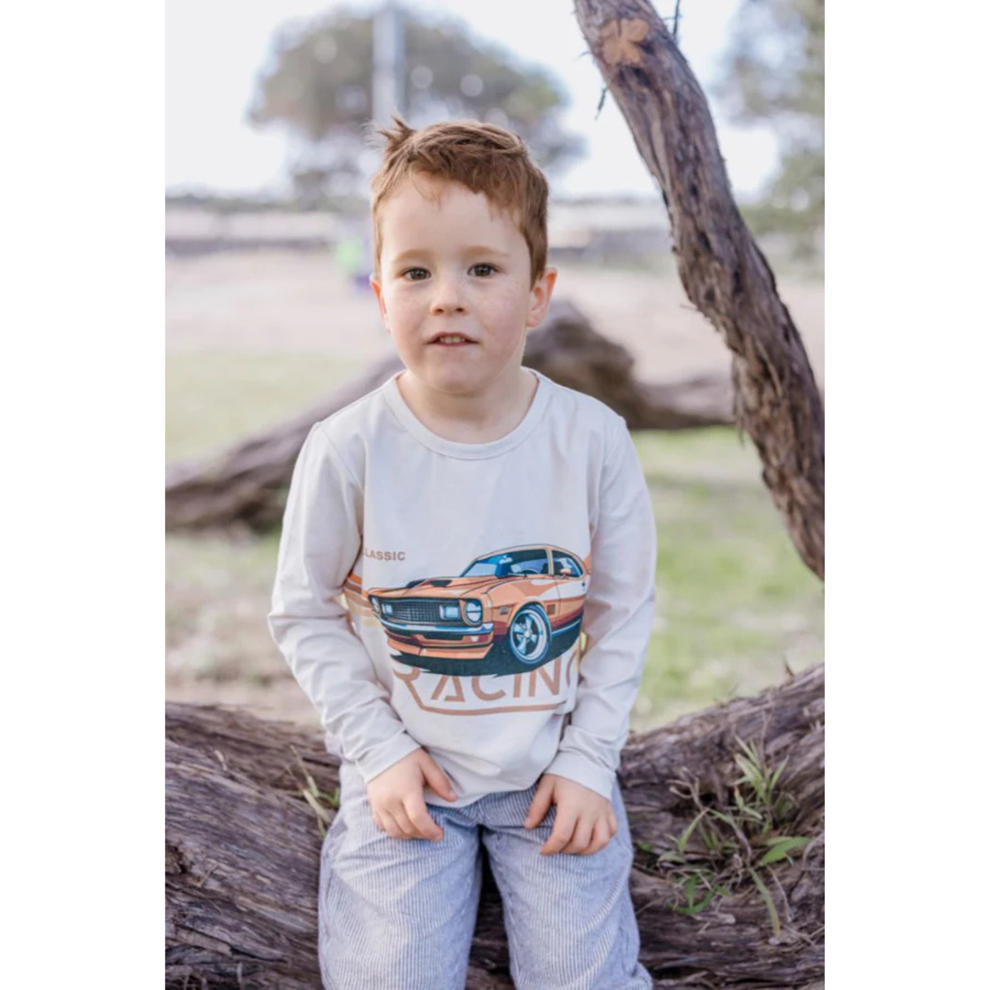 Milky Retro Racer Tee - Off White