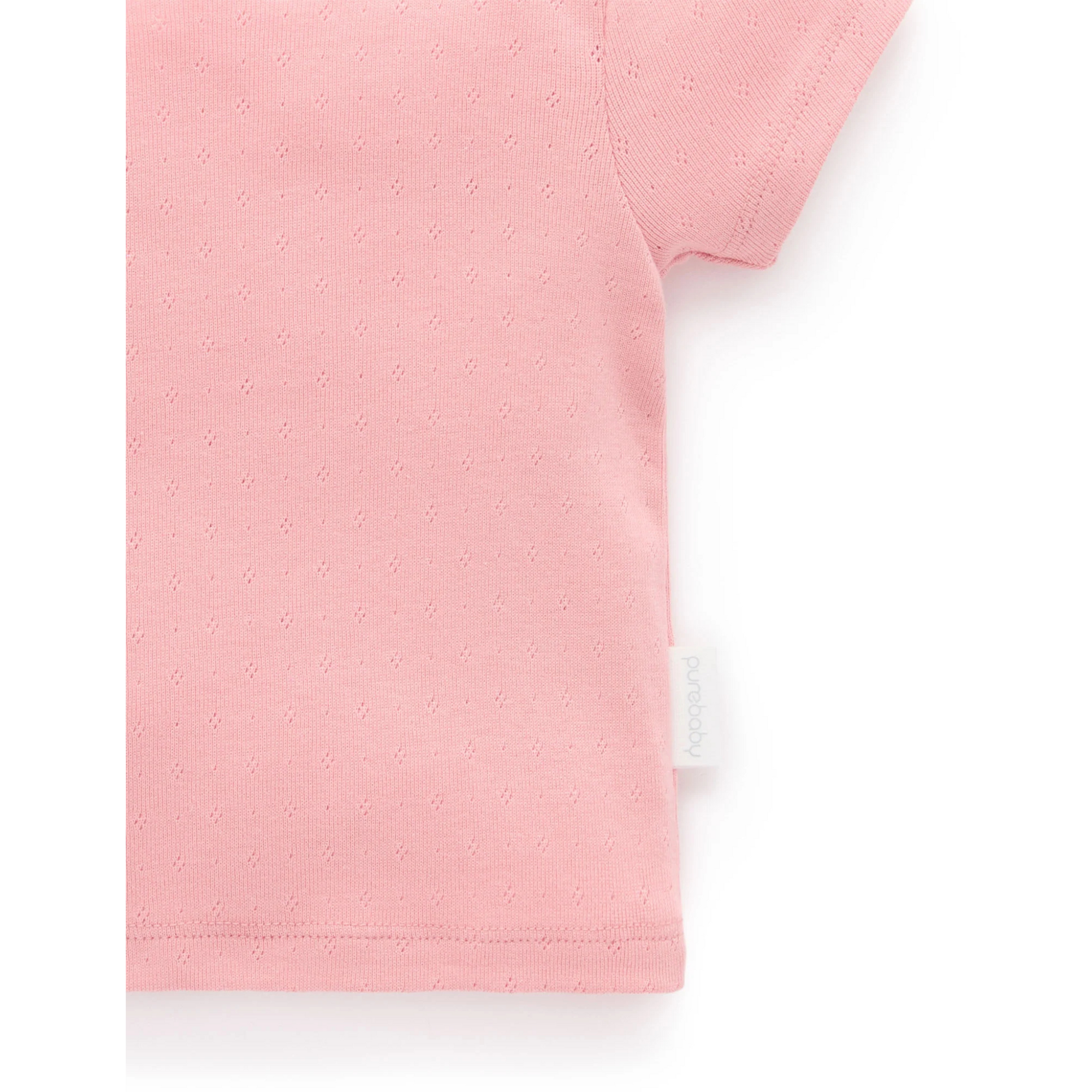 Purebaby Pointelle Short Sleeve Tee - Papaya