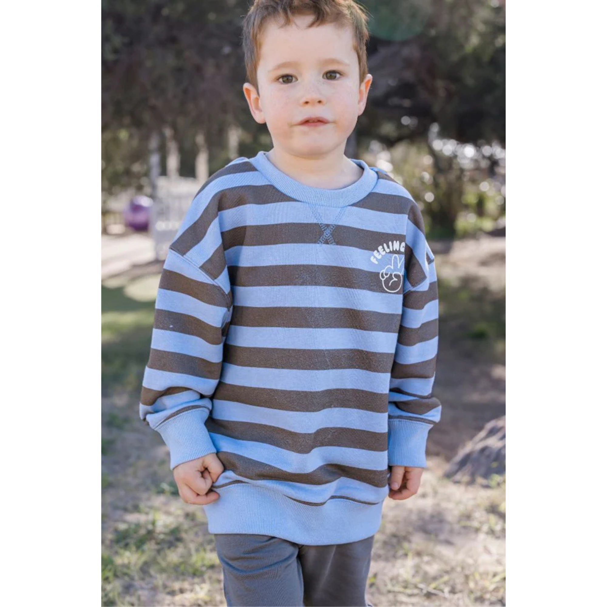 Milky Feeling Fine Sweat - Soft Blue/ Latte