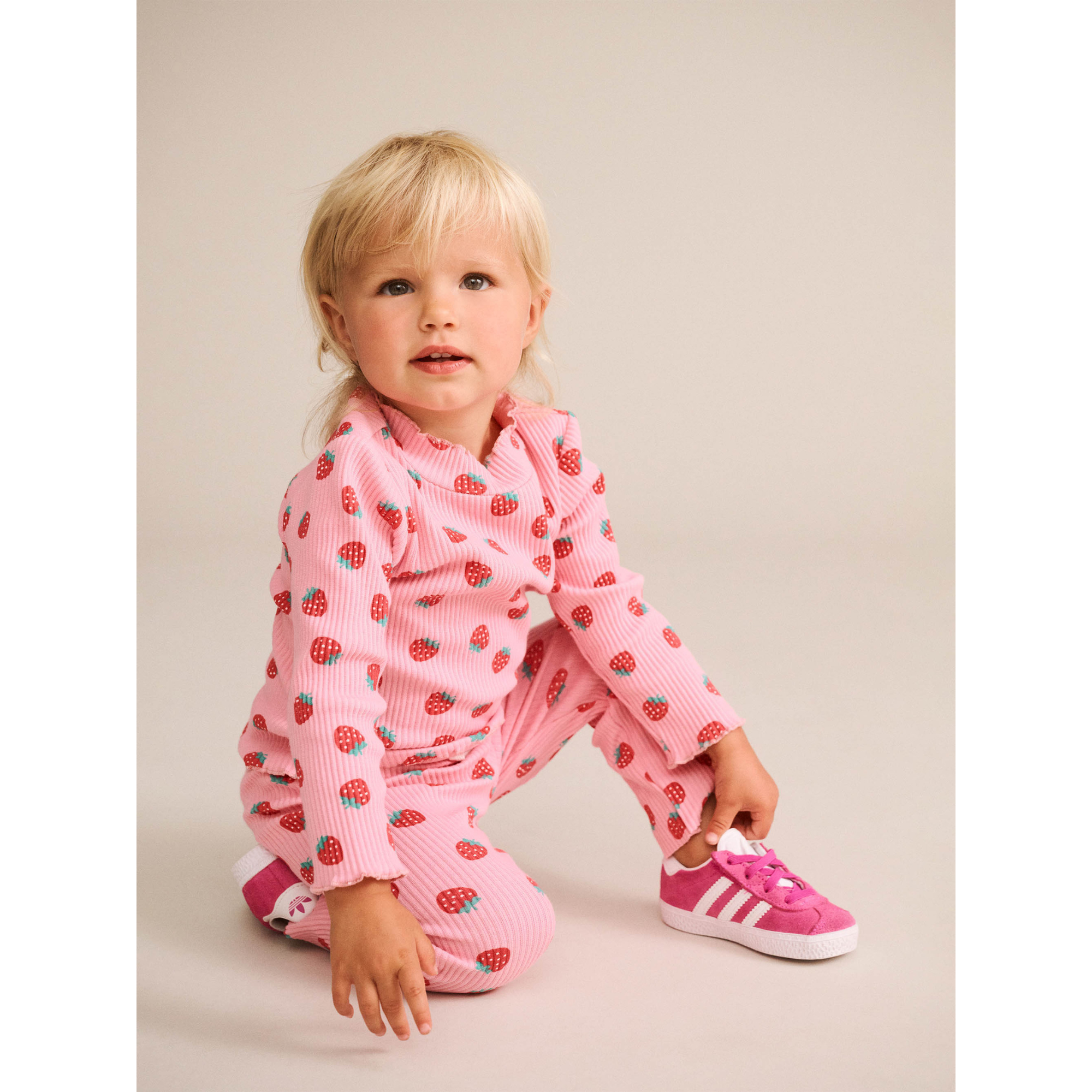 Huxbaby Strawberry Print Rib Legging - Strawberry Print