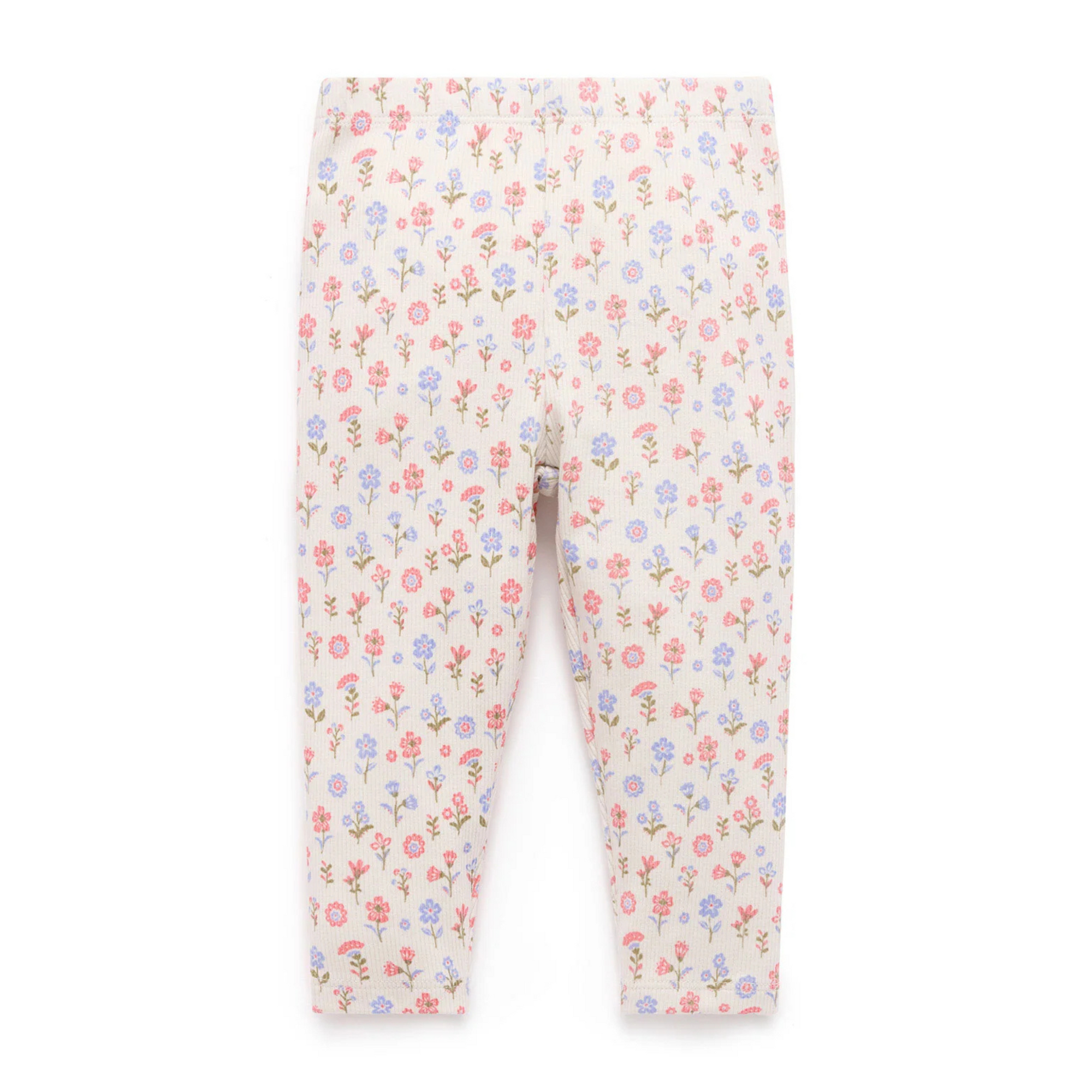 Purebaby Rib Leggings - Dahlia Print