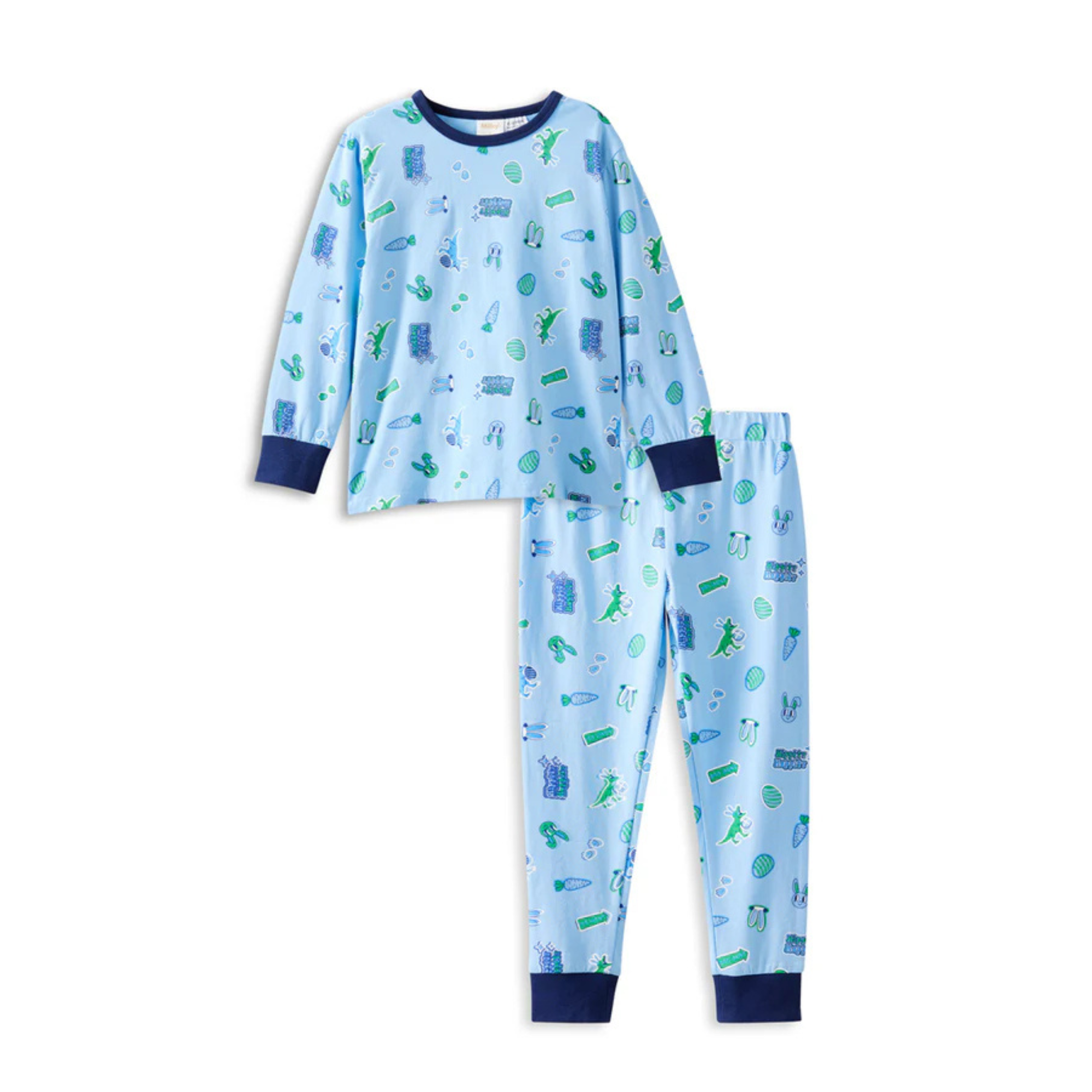 Milky Little Hopper Pj's - Steel Blue