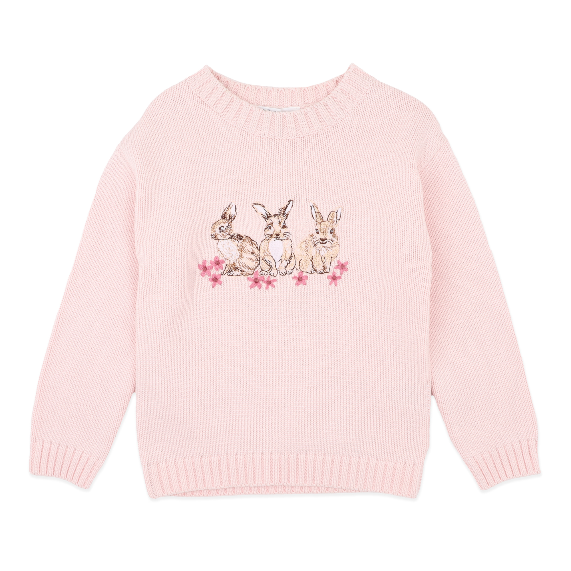 Bebe Winnie emb. Bunny knitted jumper - Pale pink