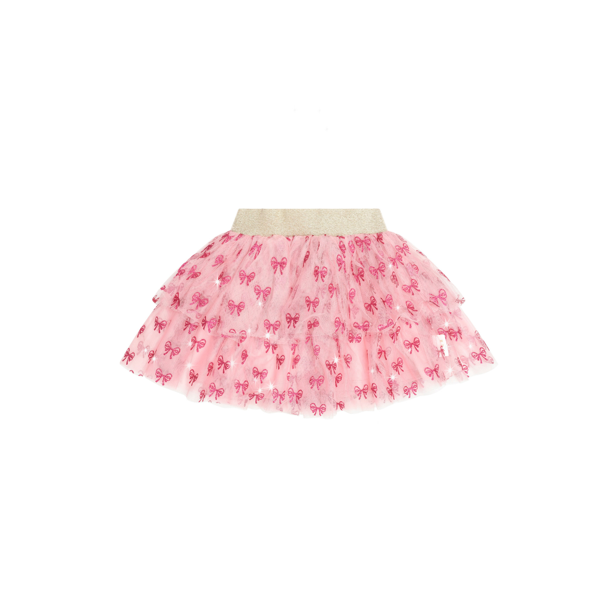 Huxbaby Glitter Bow Tiered Skirt - Vintage Pink