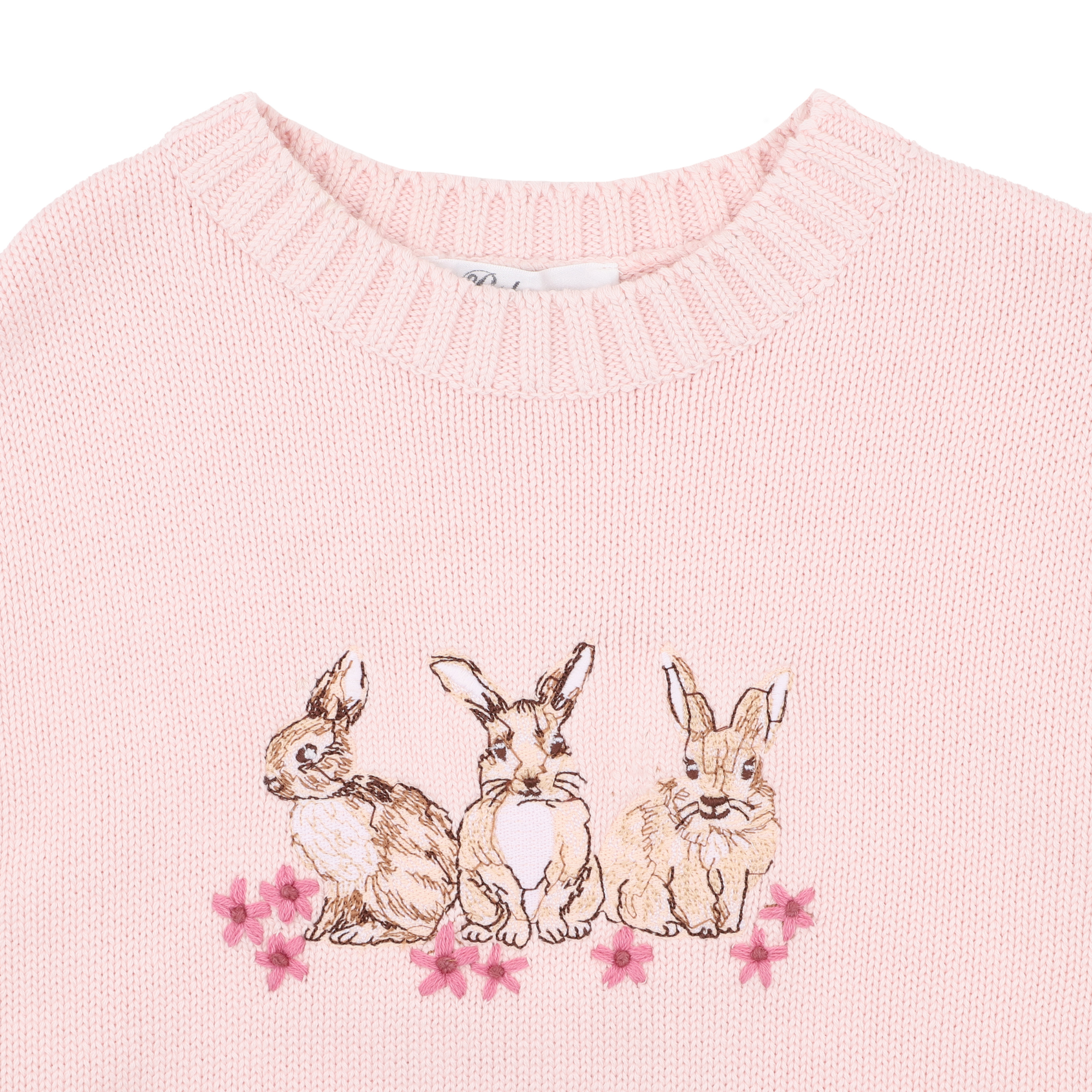 Bebe Winnie emb. Bunny knitted jumper - Pale pink