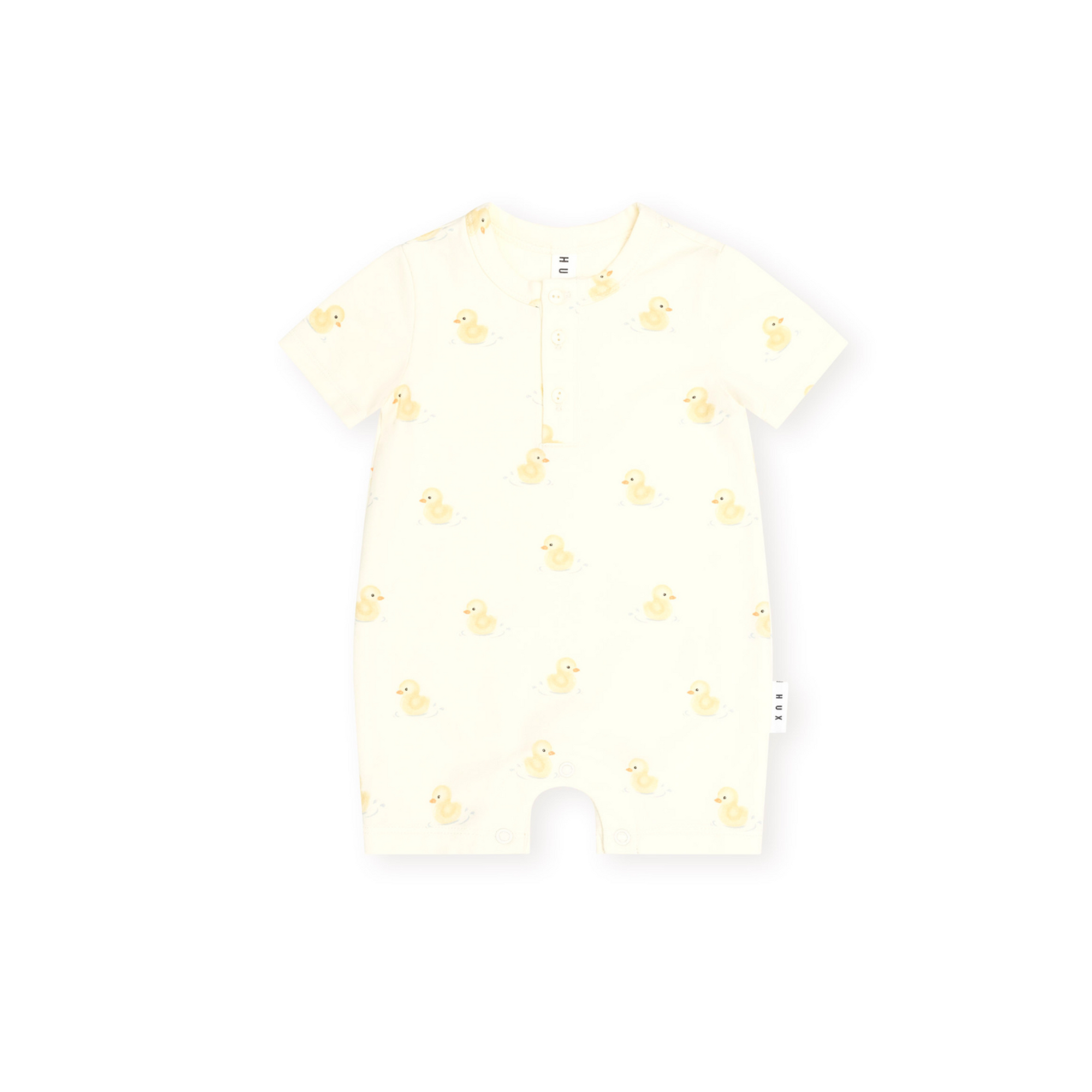 Huxbaby Rubber Ducky Henley Bodysuit - Butter