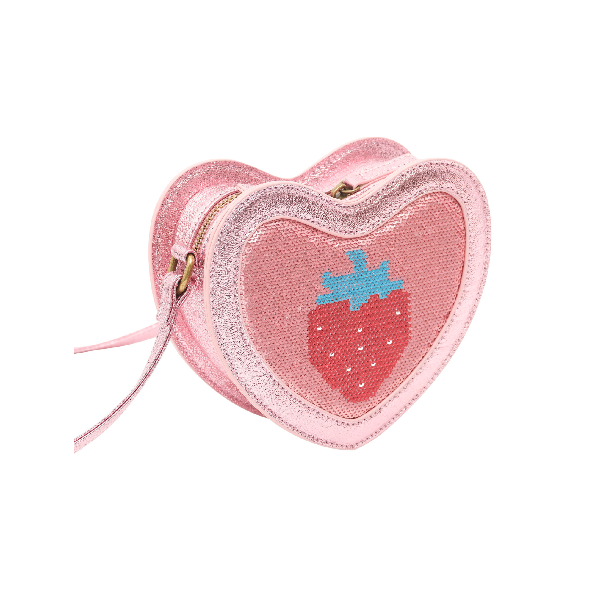 Huxbaby Strawberry Sequin Heart Bag - Strawberry Metallic