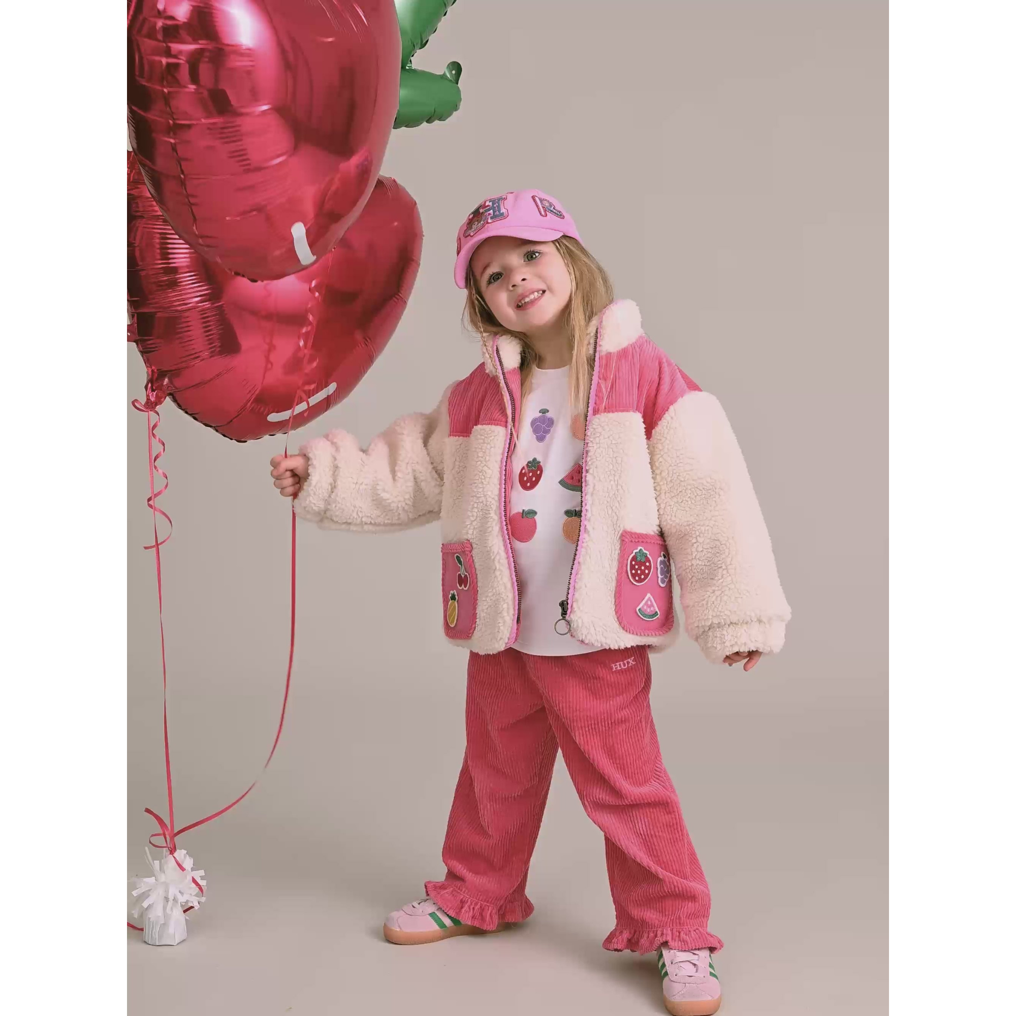 Huxbaby Sherpa Cord Patches Jacket