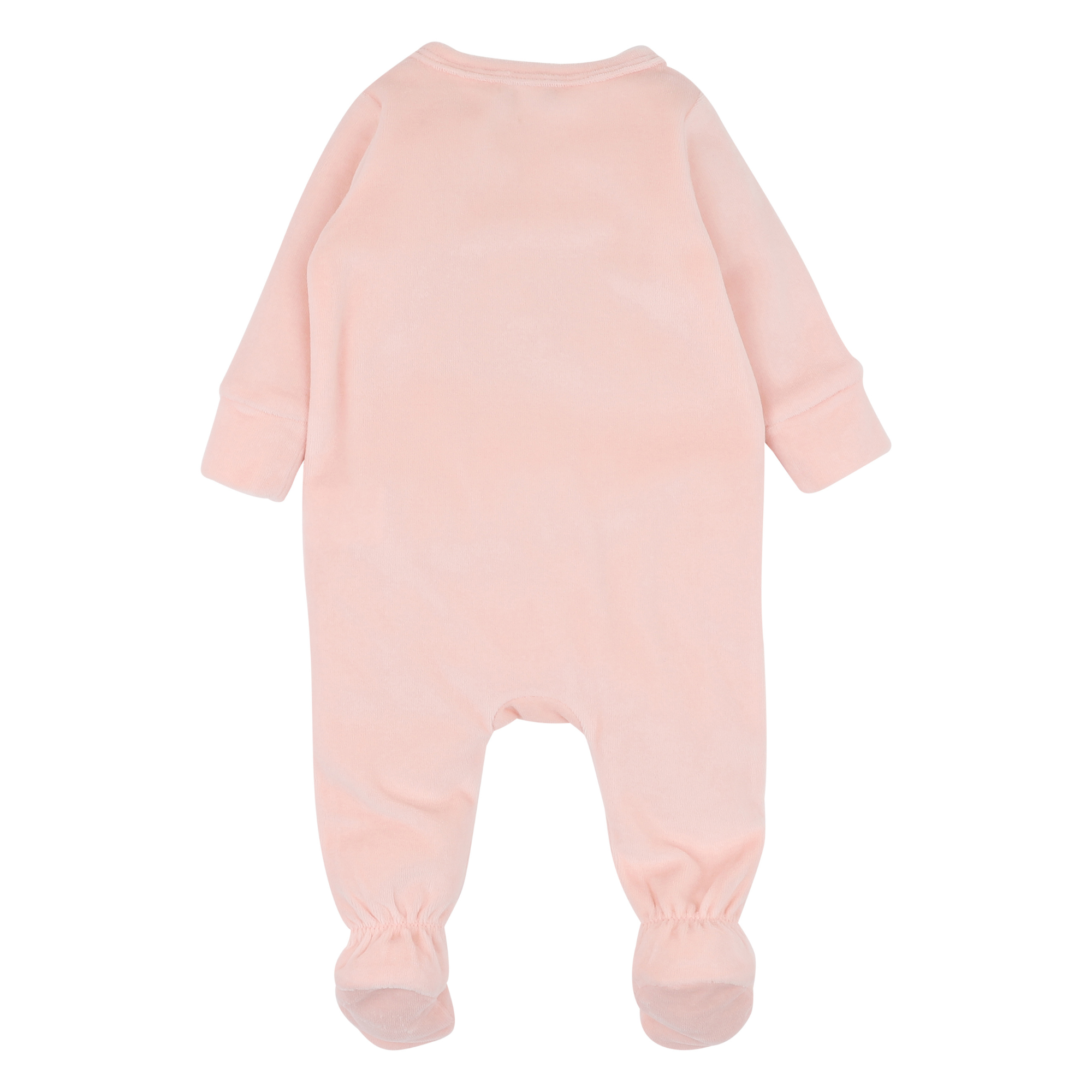 Bebe Fern Velour Embroidered Zip Onesie - Pale Pink