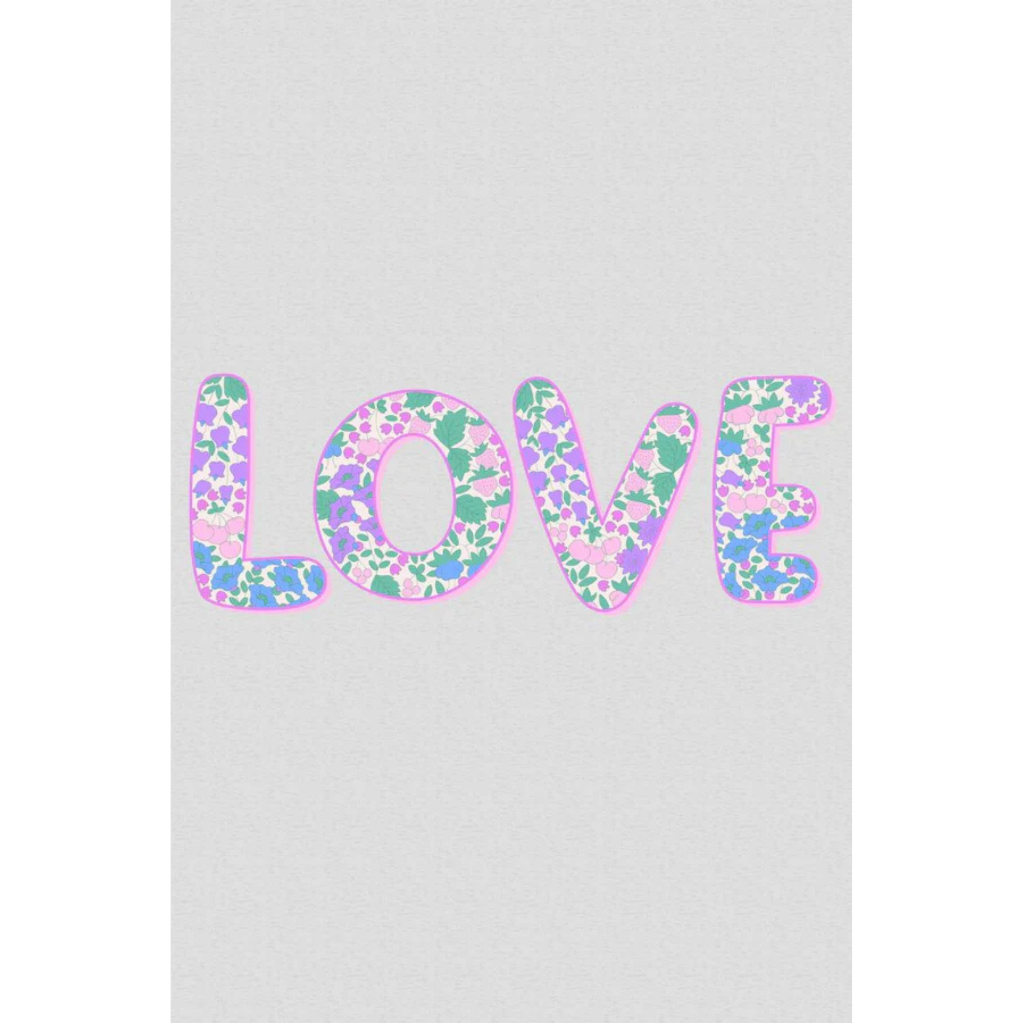 Milky Big Love Hoodie - Silver Marle / Floral