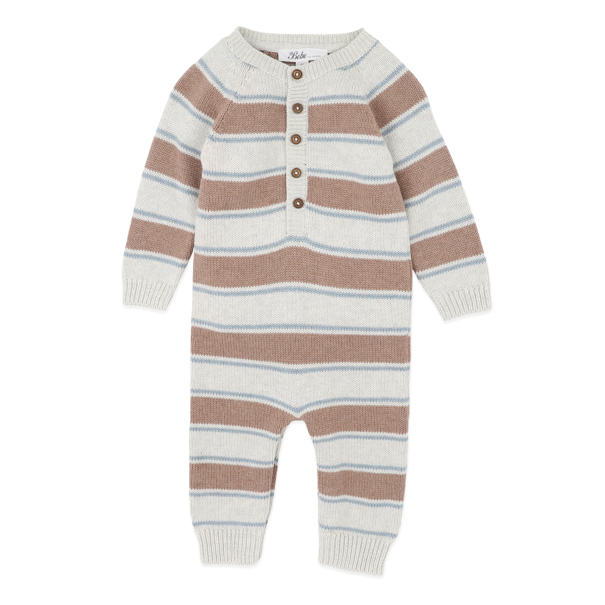 Bebe Alvin stripe organic knitted romper - Alvin stripe