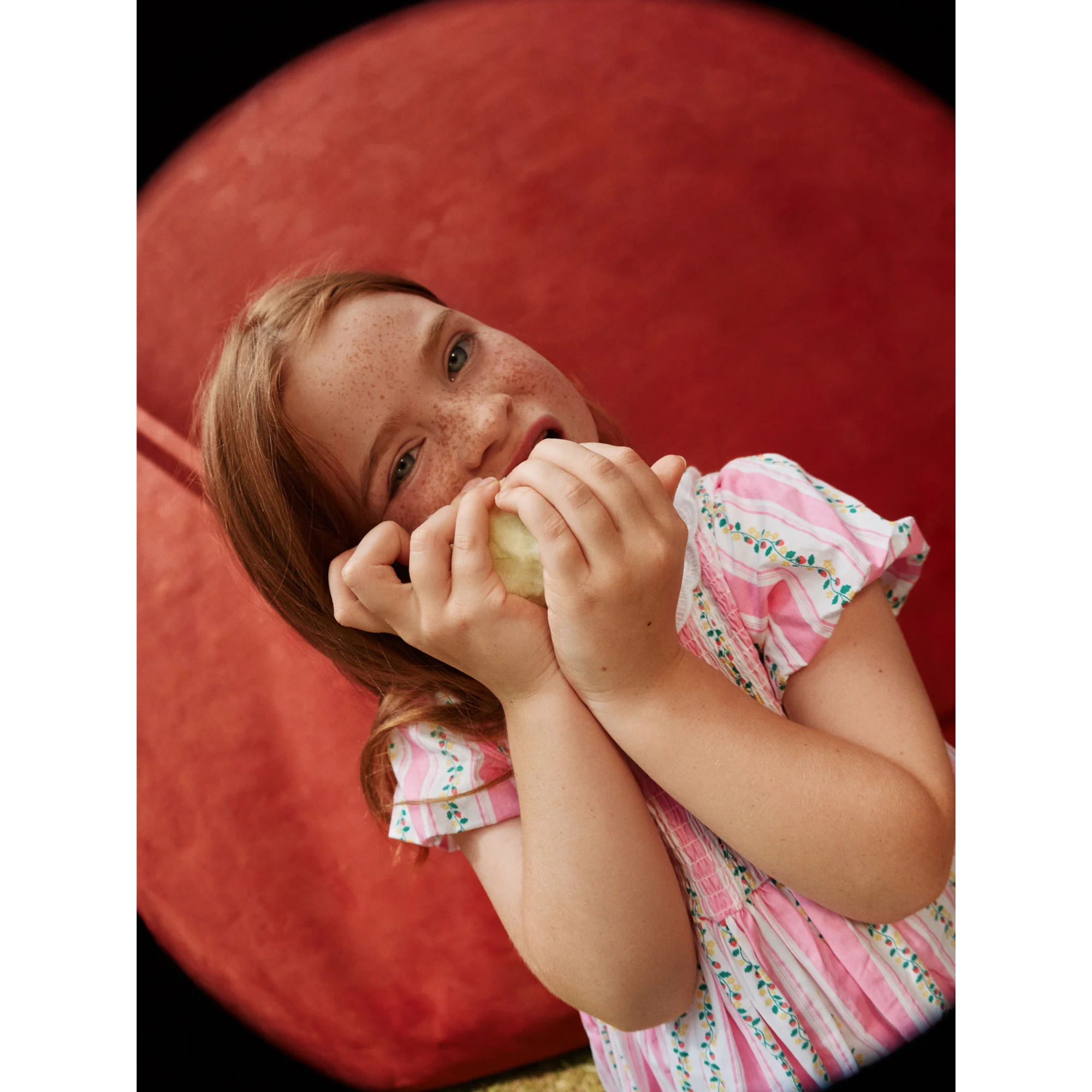 Goldie + Ace Antique Stripe Strawberry Flo Smocked Dress