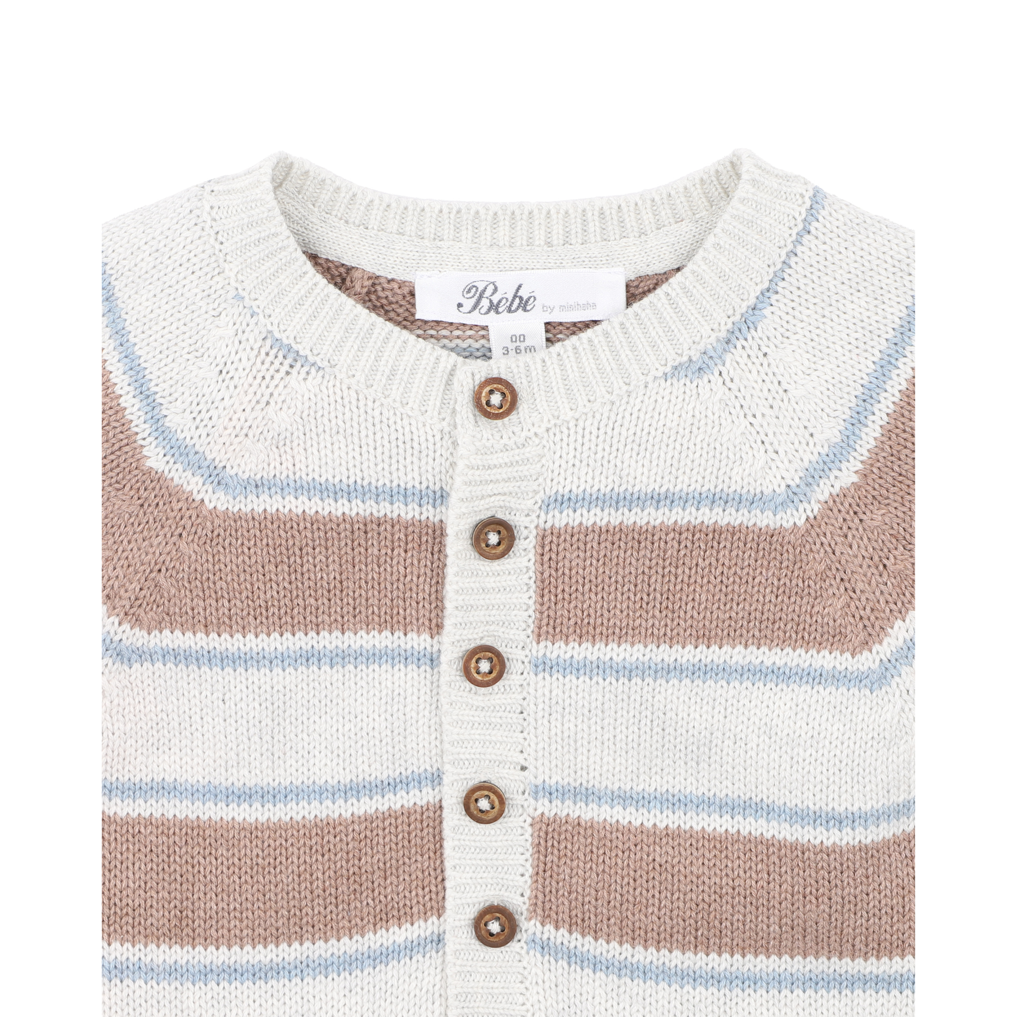 Bebe Alvin stripe organic knitted romper - Alvin stripe