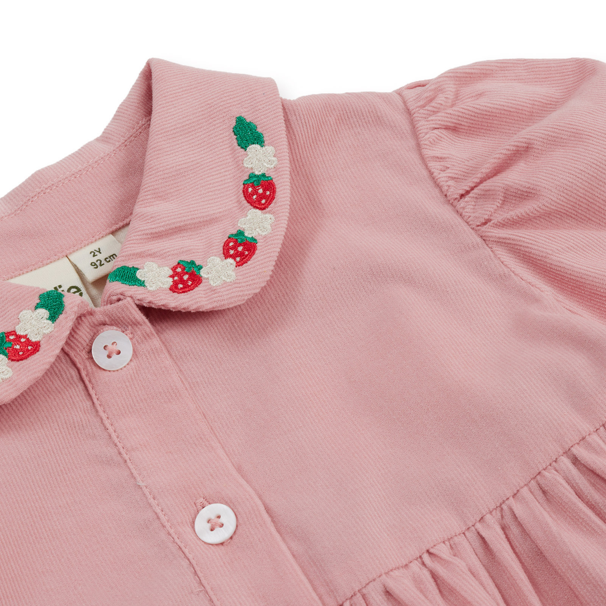 Goldie + Ace Wild Strawberry Corduroy Collar Dress