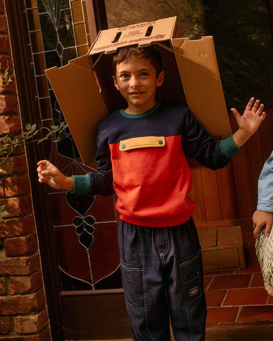 Goldie + Ace Colour Block Pocket Sweater