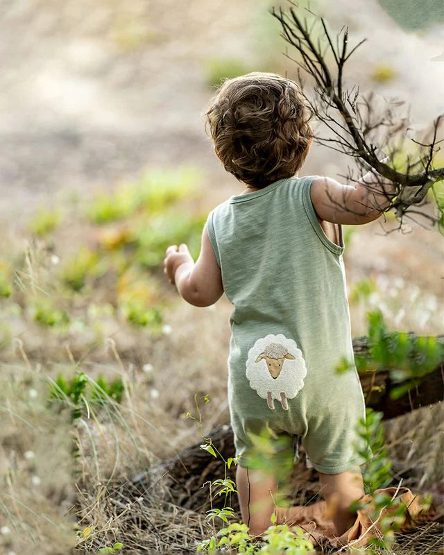 Bebe Clayton Pint Sheep Short Sleeve Romper