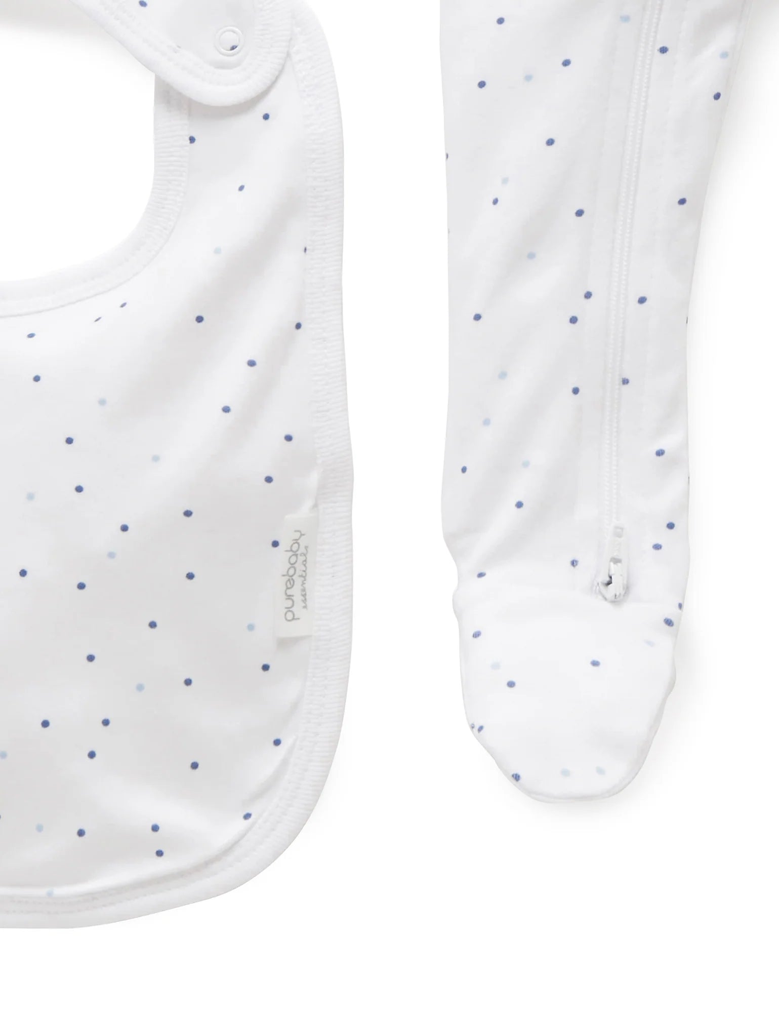 Purebaby Pale Blue Spot 3 Piece Set