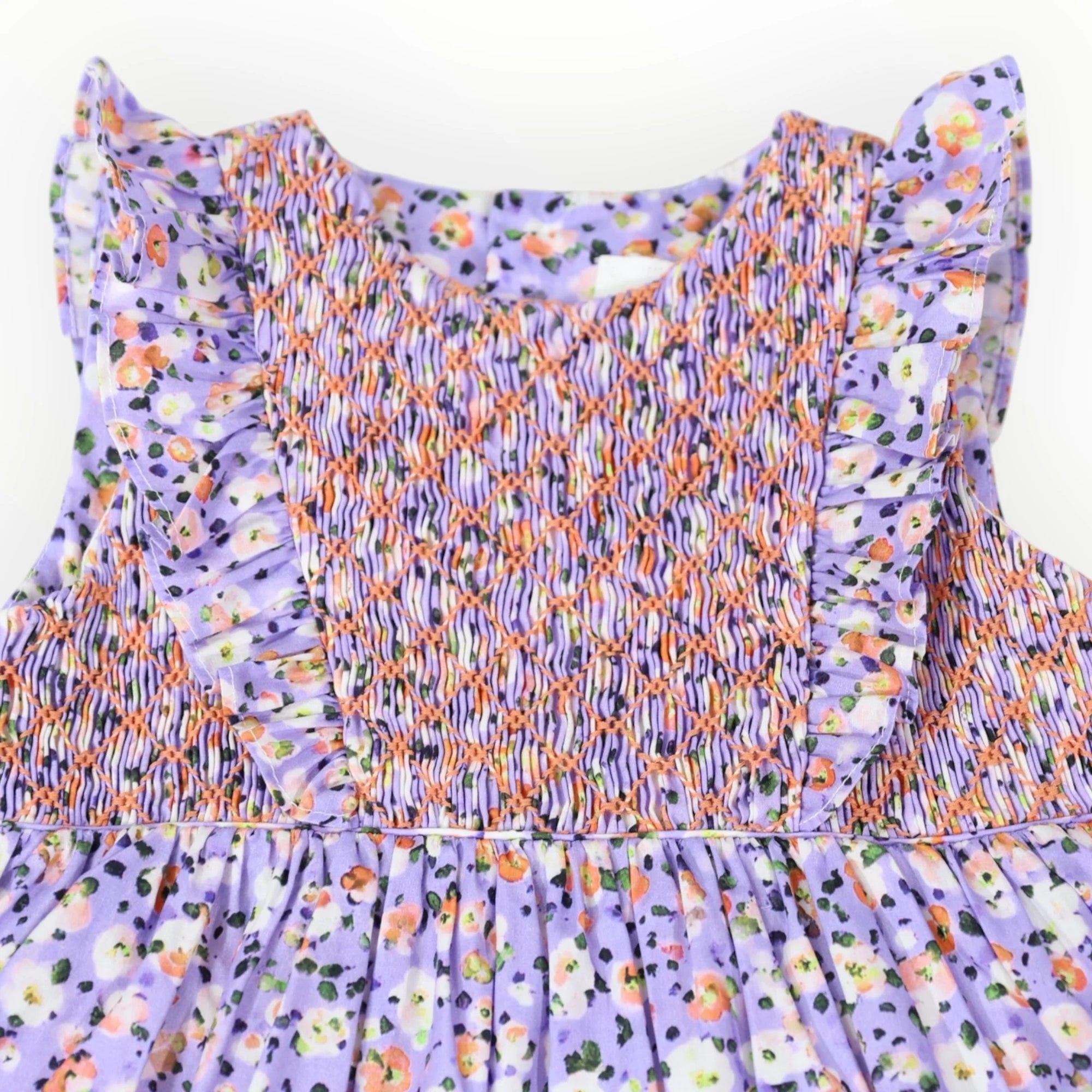 Floral Smocked Dress - Lilac