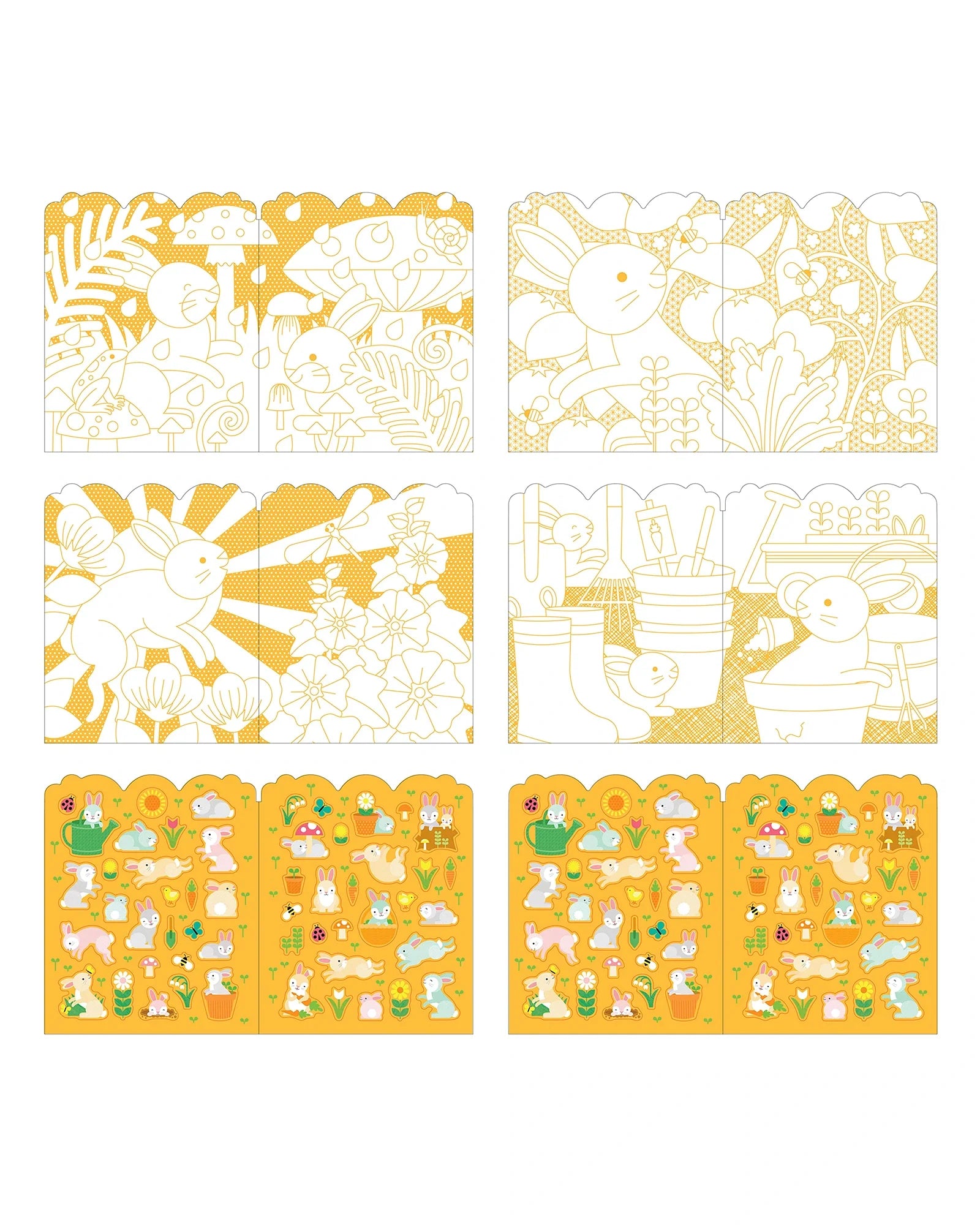 Petit Collage Colouring Book with Sticker - Bunnies