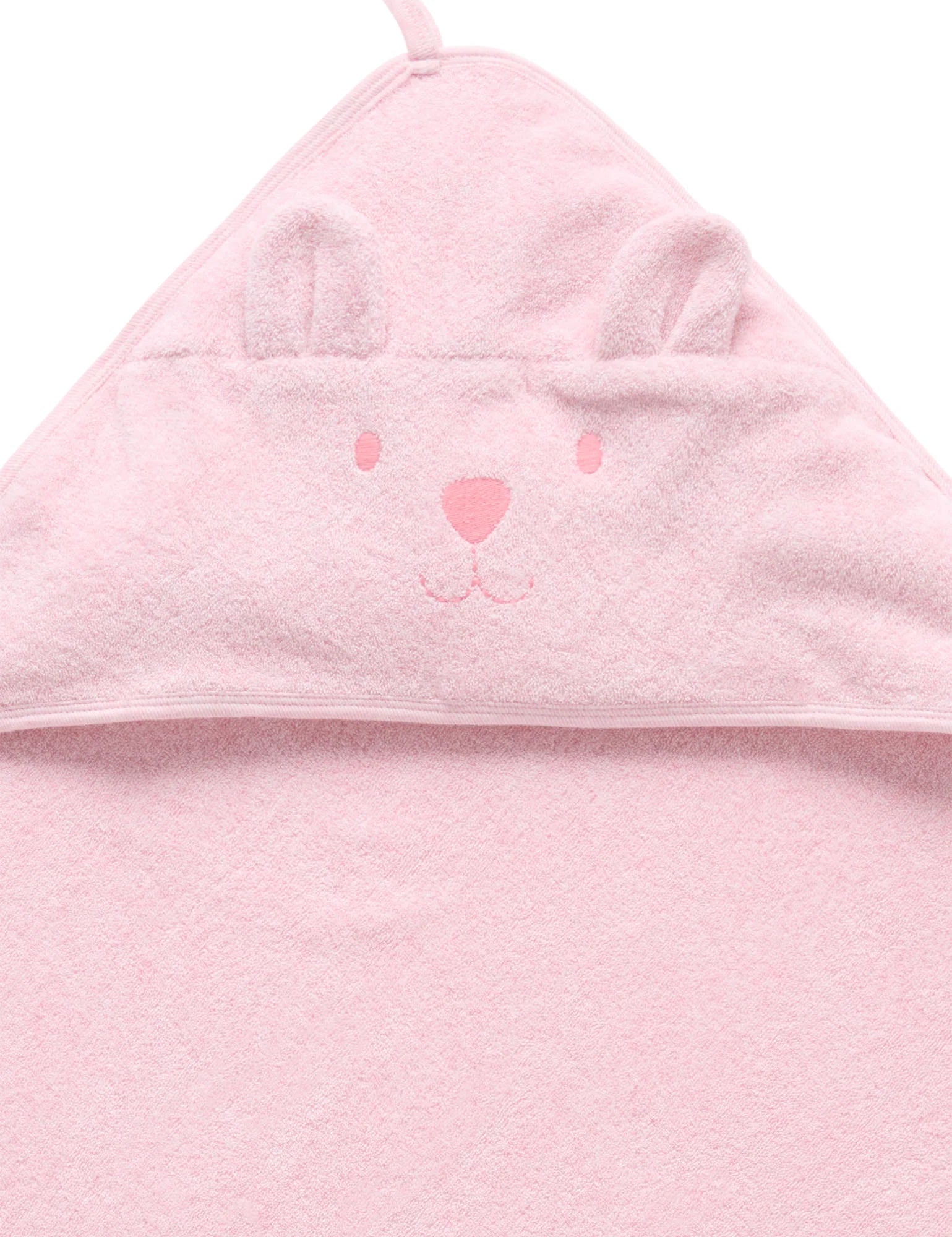 Purebaby Hooded Bear Towel - Pink