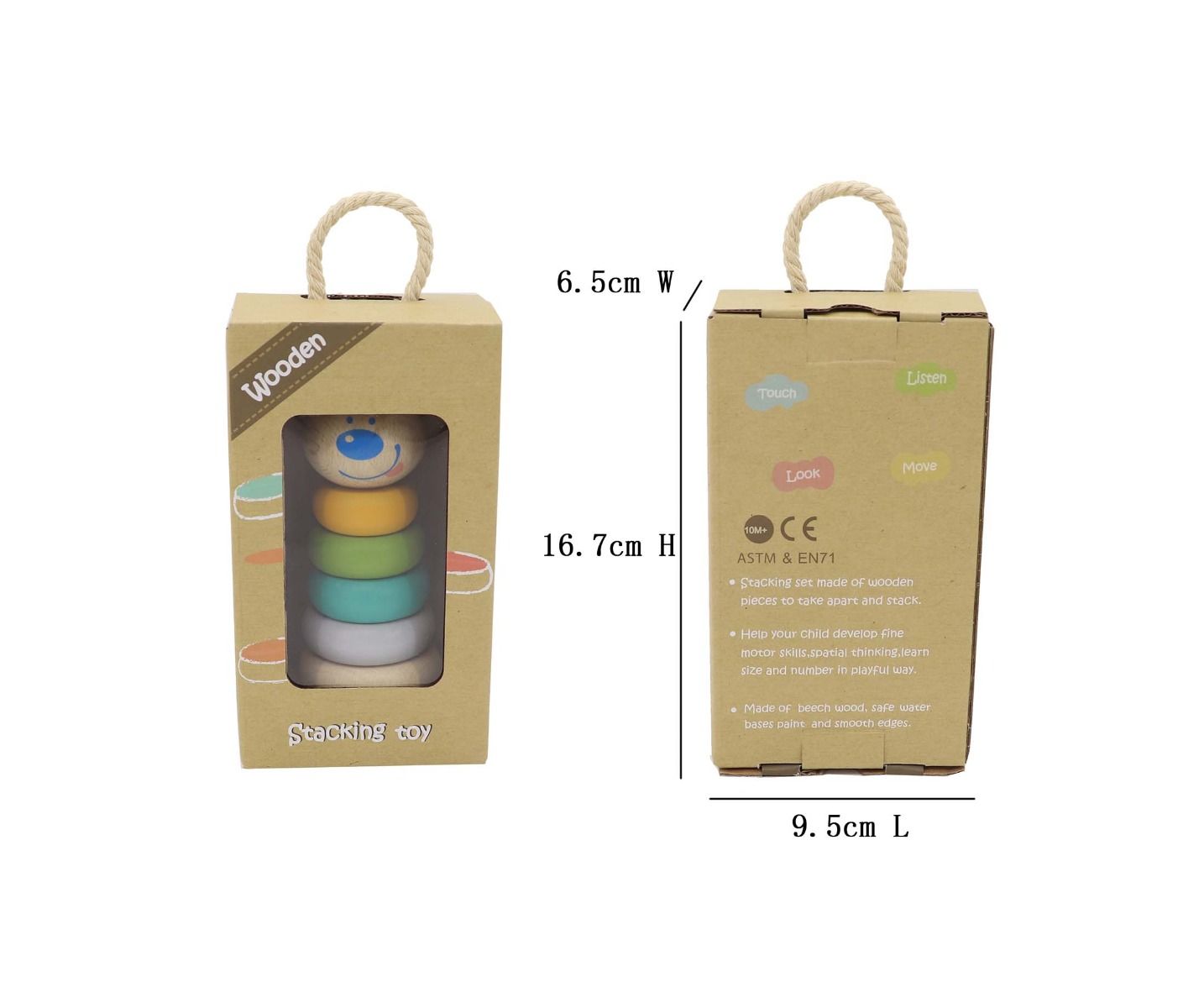 Wooden Bunny & Bear Stacking Toy