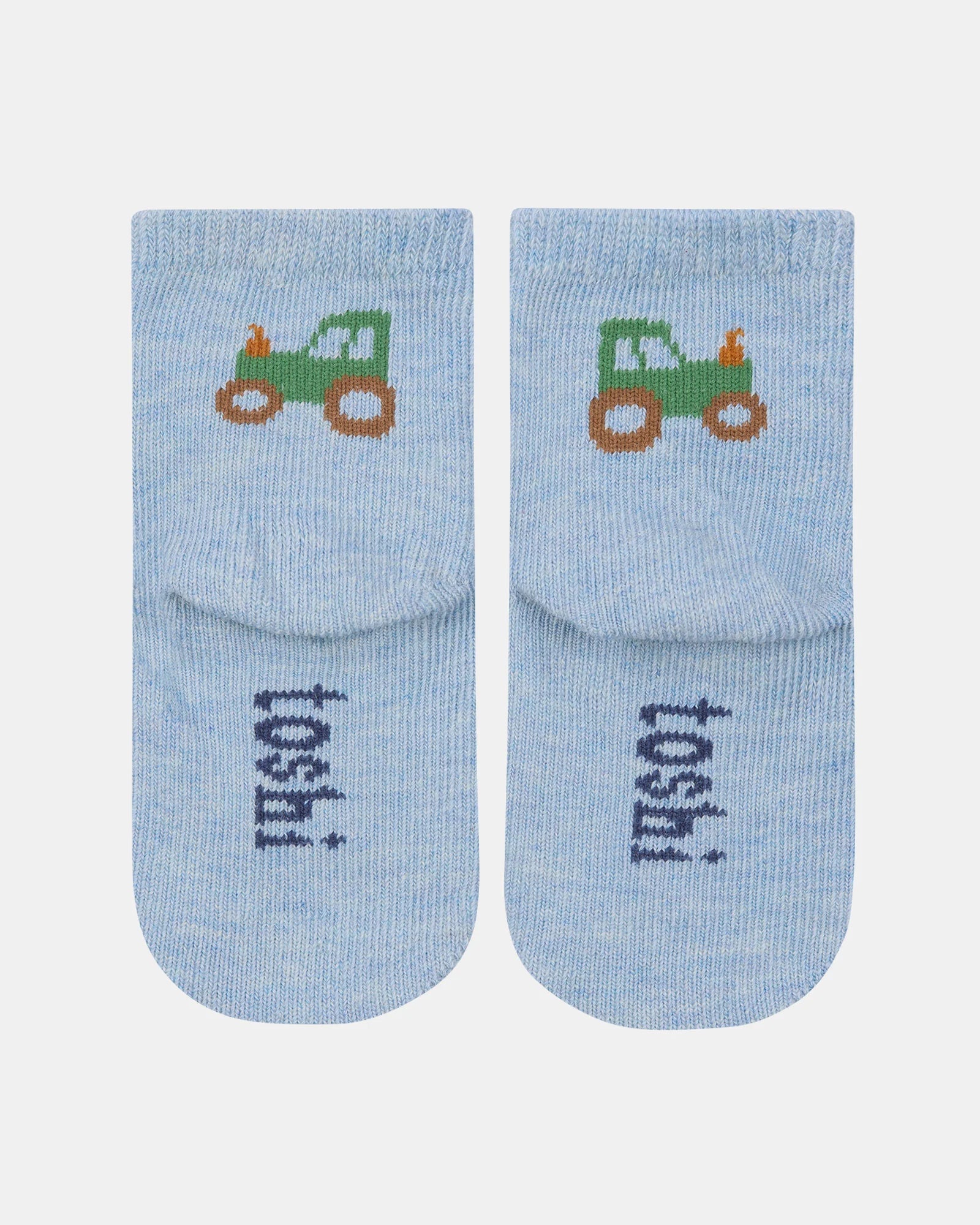 Toshi Organic Socks Ankle Jacquard Tiny Tractors
