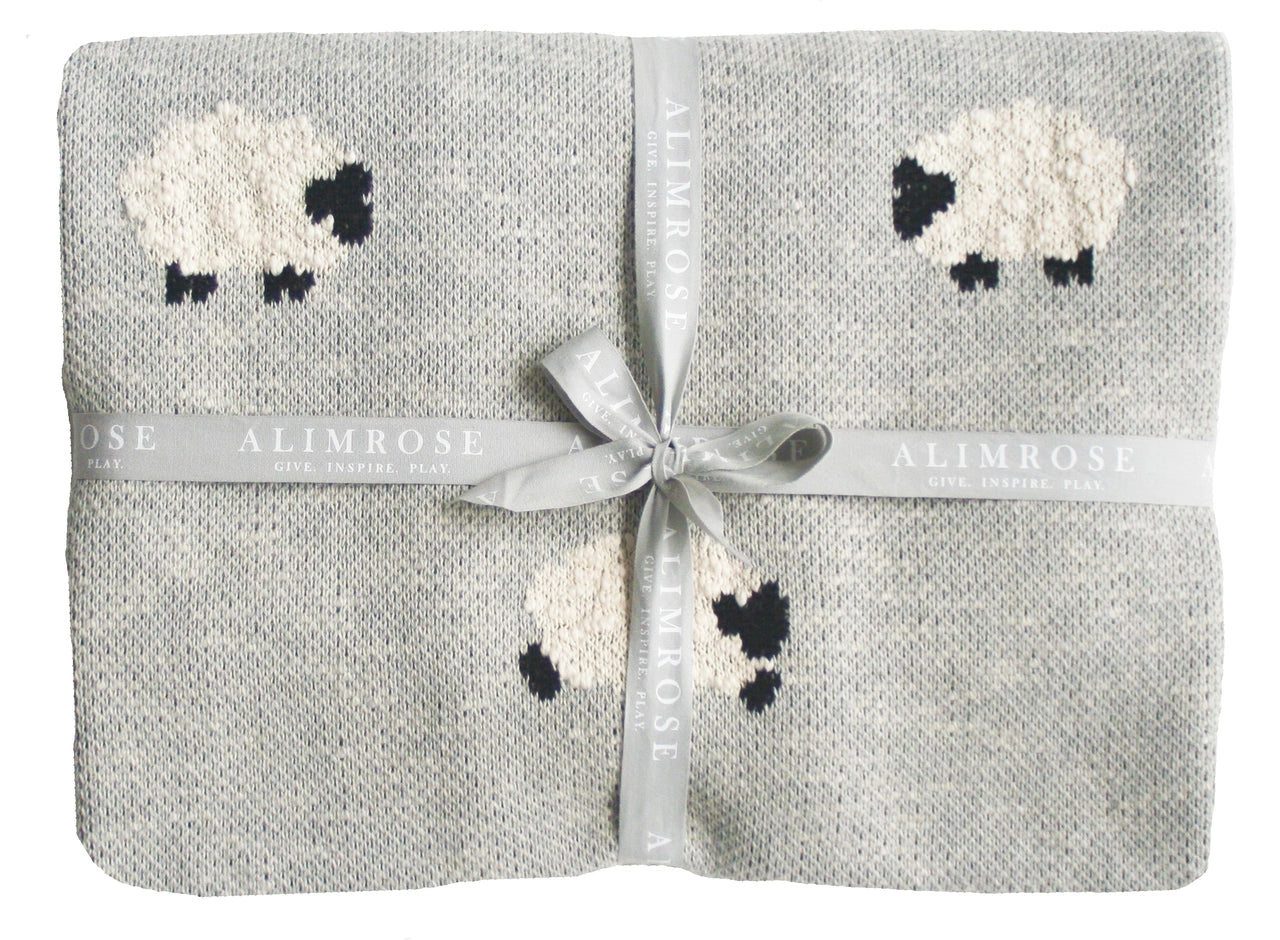 Alimrose Baa Baa Baby Blanket - Grey