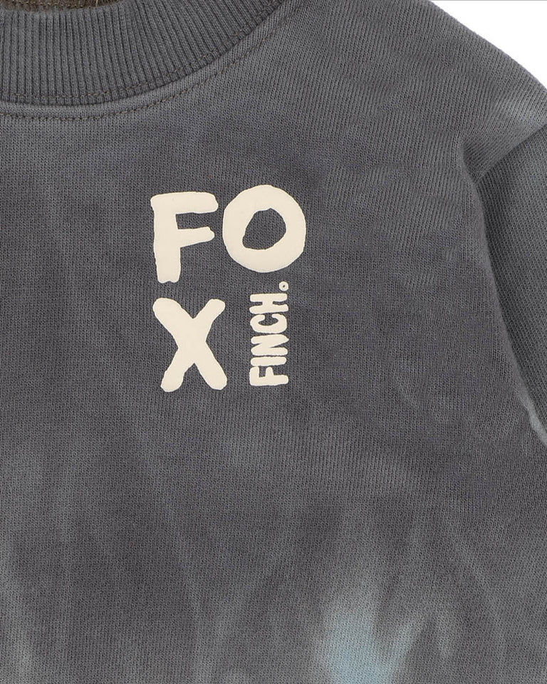 Fox & Finch Teal Dip Dye Sweatshirt - Charcoal/teal