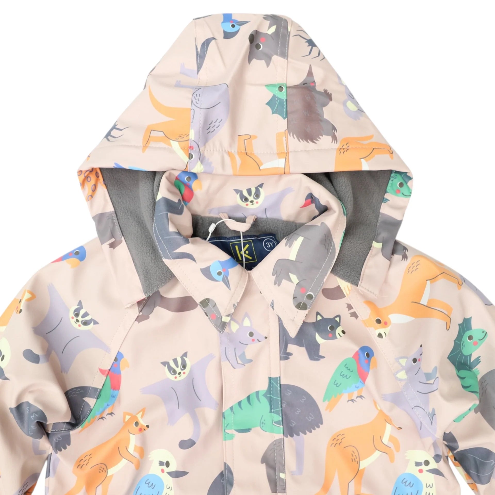 Korango Australian Animal Printed Raincoat - Beige