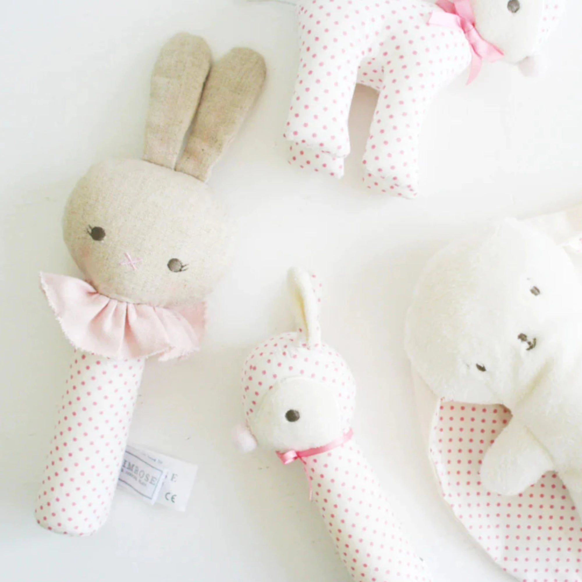 Alimrose Roberta Bunny Squeaker Spot Pink