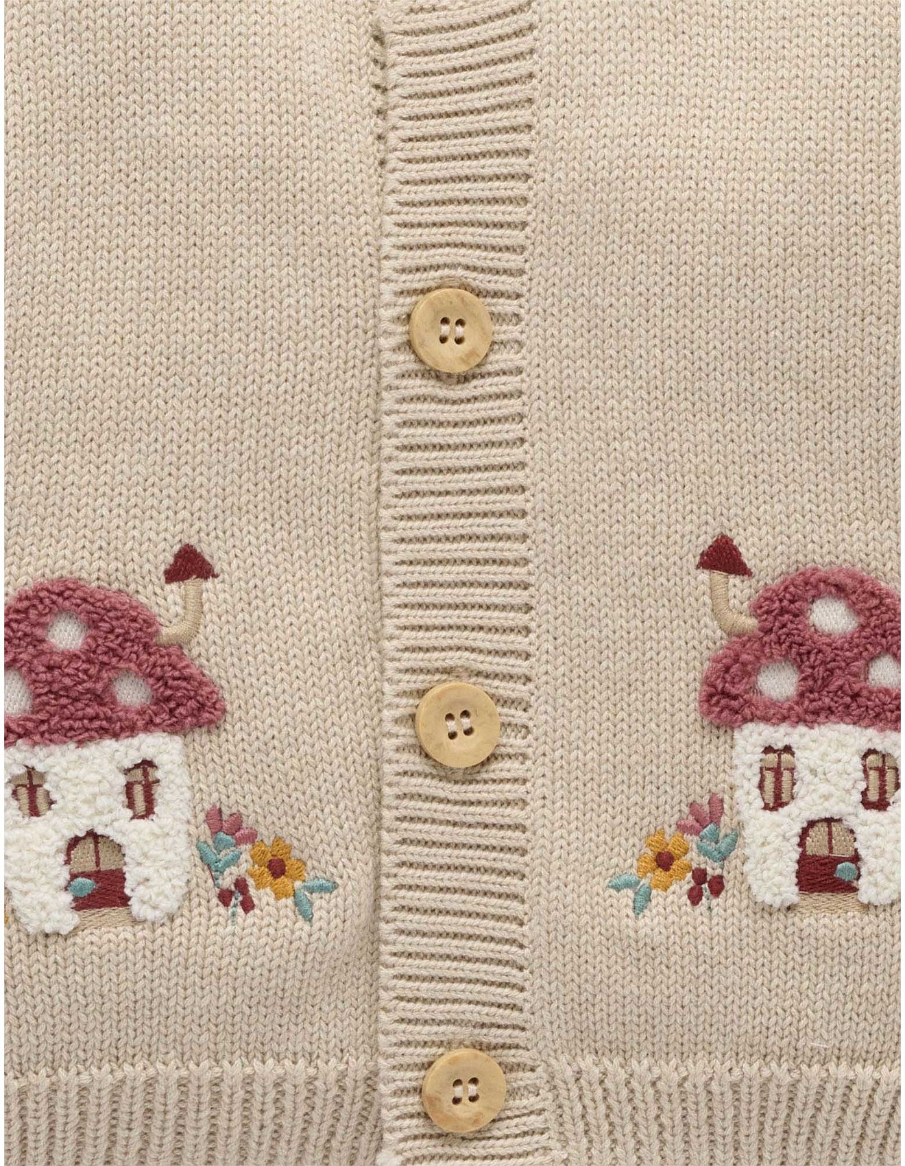 Purebaby Toadstool Cardigan - Oatmeal Melange