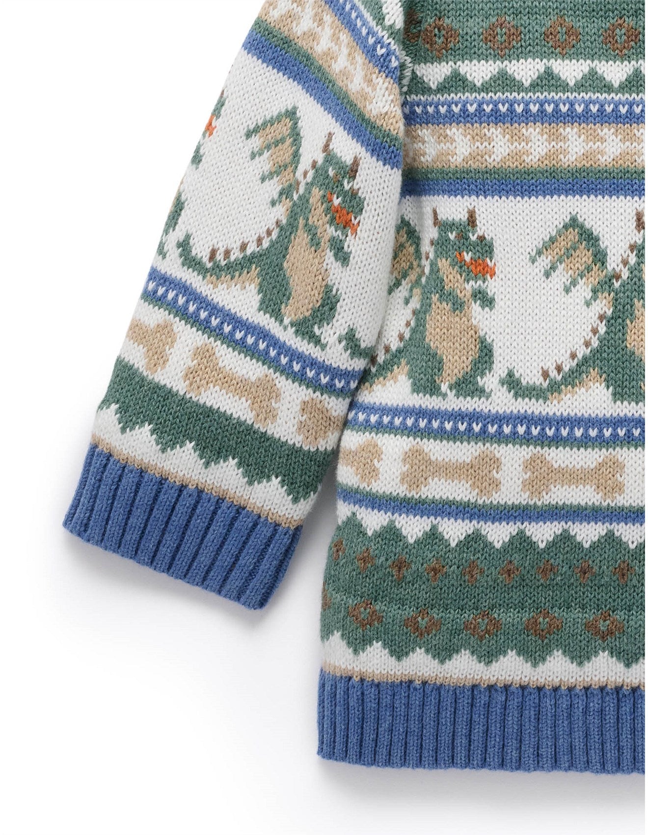 Purebaby Dragon Fairisle Jumper - Dragon Jacquard