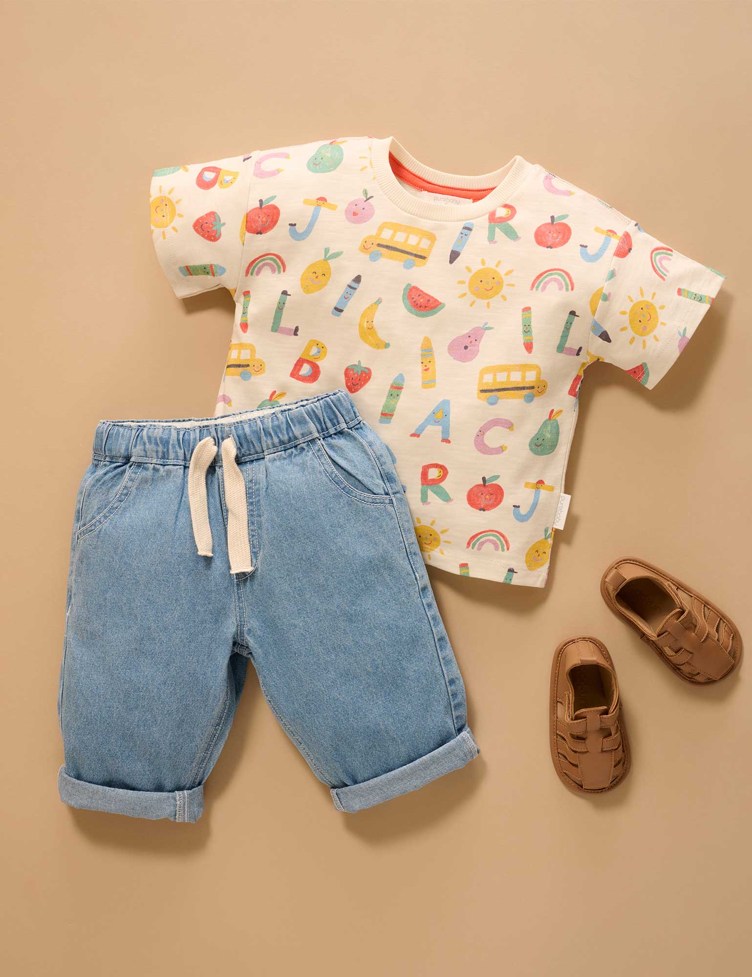 Purebaby Alphabet Relaxed Tee