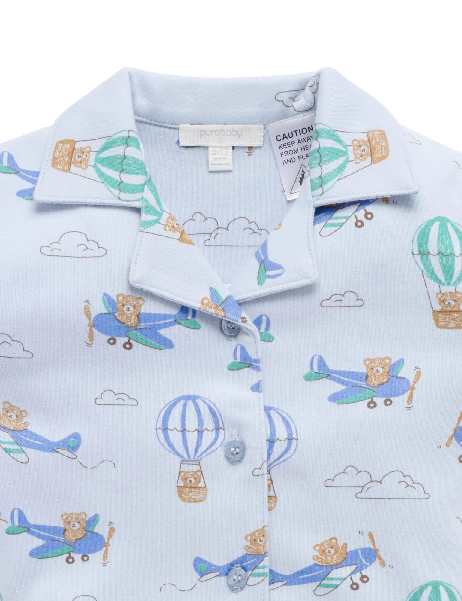 Skies The Limit Button Up PJ Set